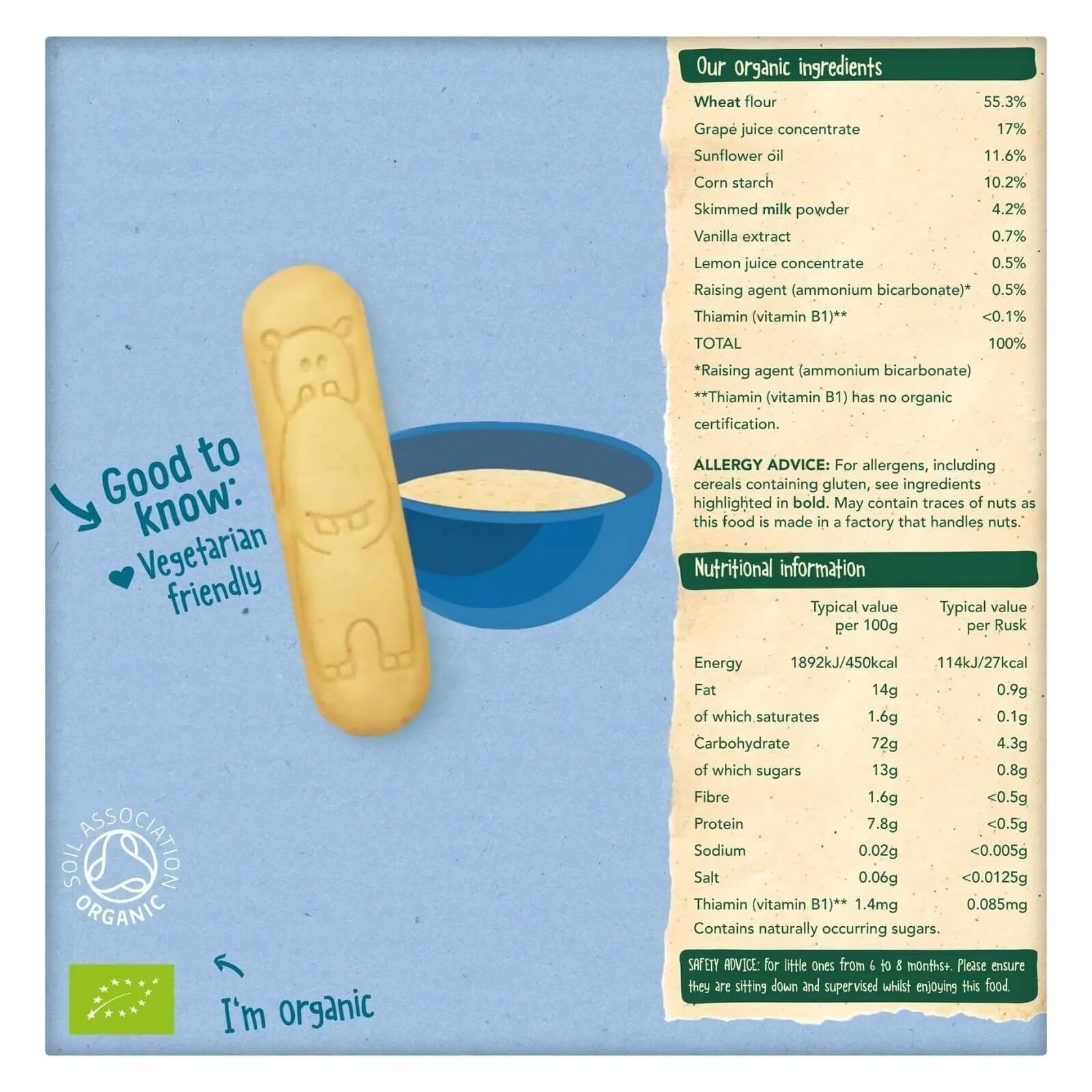 Organix Vanilla Little Ruskits 6+ months 60g (10x6g) - Image 2