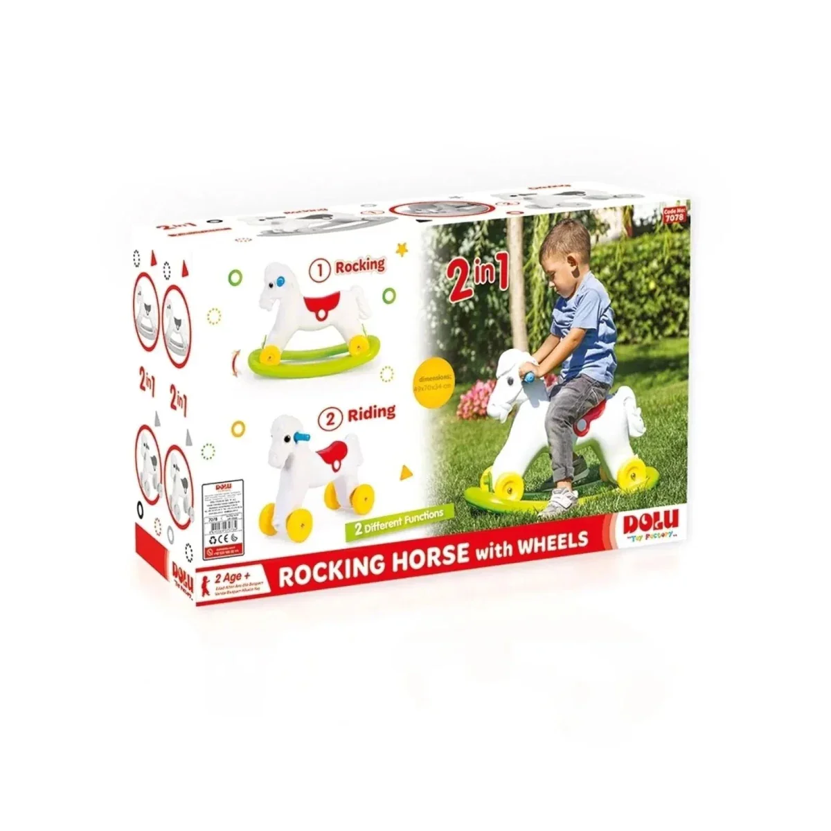 Outlet - Dolu Rocking Horse with Wheels Big Box - Multicolour - Image 8
