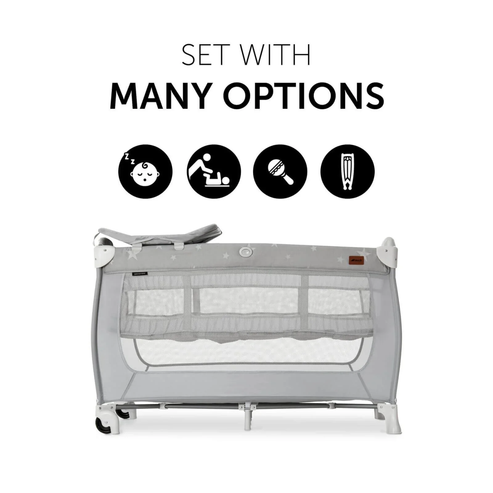 Outlet - Hauck Sleep N Play Center Bassinet Travel Cot & Playpen - Stars - Image 2
