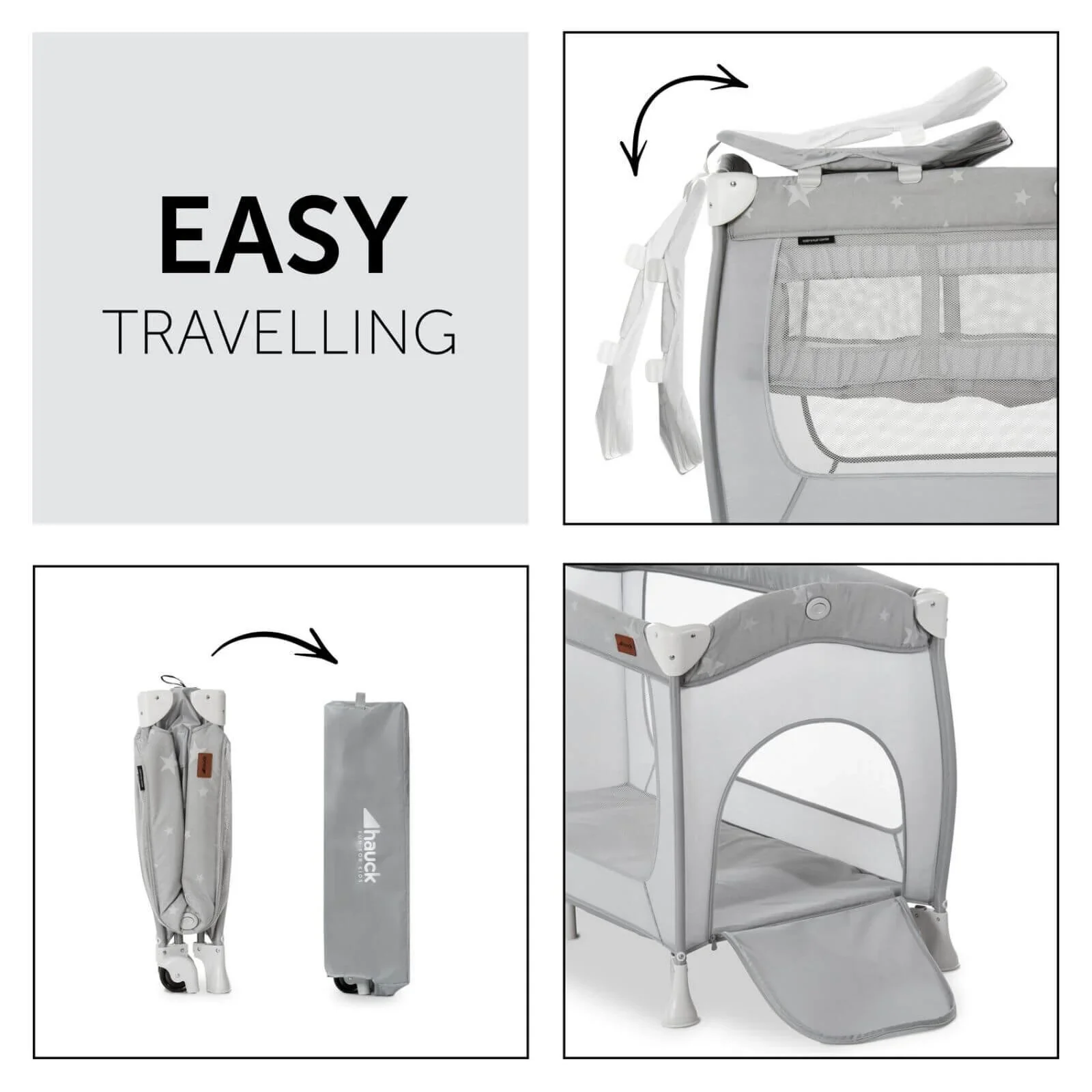 Outlet - Hauck Sleep N Play Center Bassinet Travel Cot & Playpen - Stars - Image 3