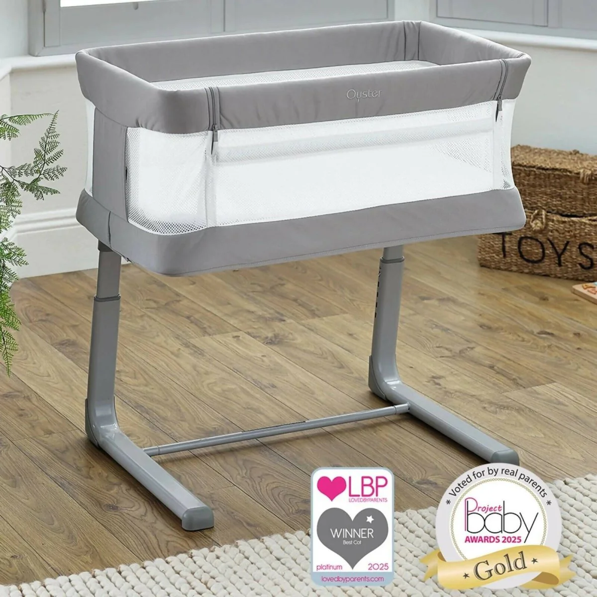 Oyster Wiggle Crib Co-Sleeper - Mink - Image 9