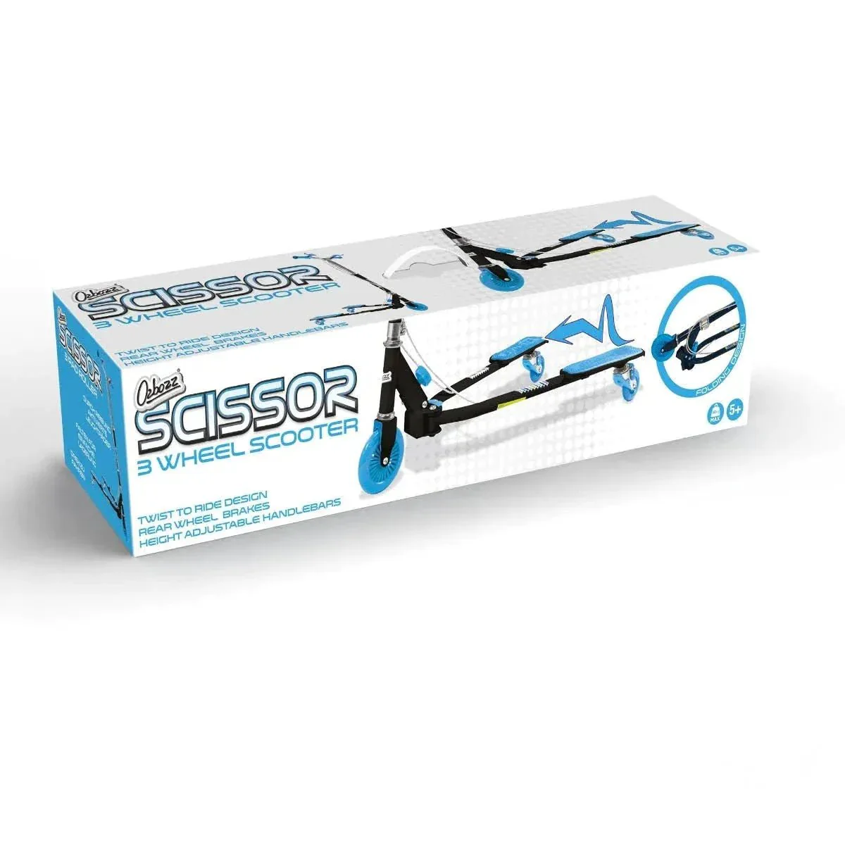Ozbozz Scissor Scooter Black & Blue - Image 3