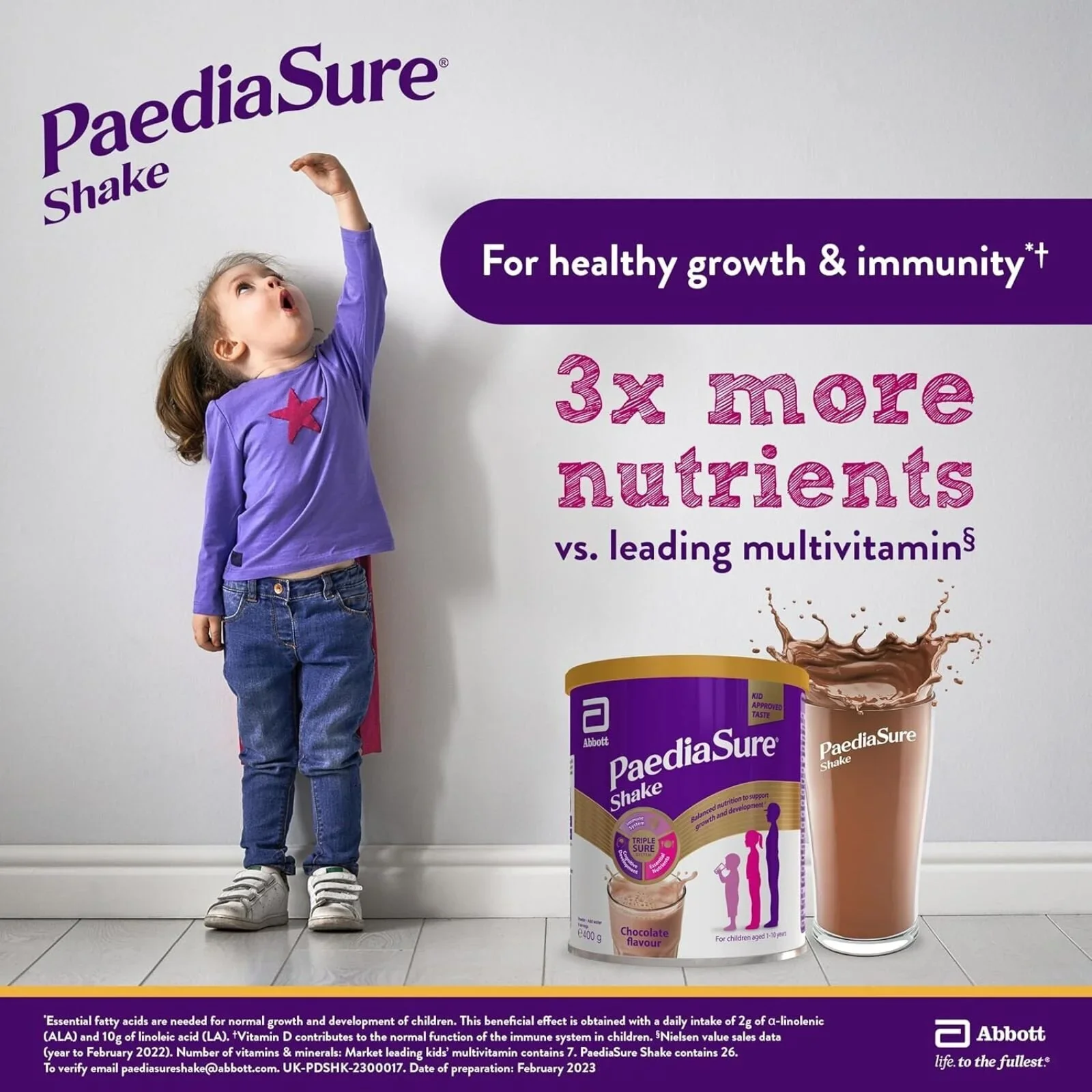 PaediaSure Shake Chocolate Flavoured Nutritional Supplement Powder for Kids 400g - Image 6