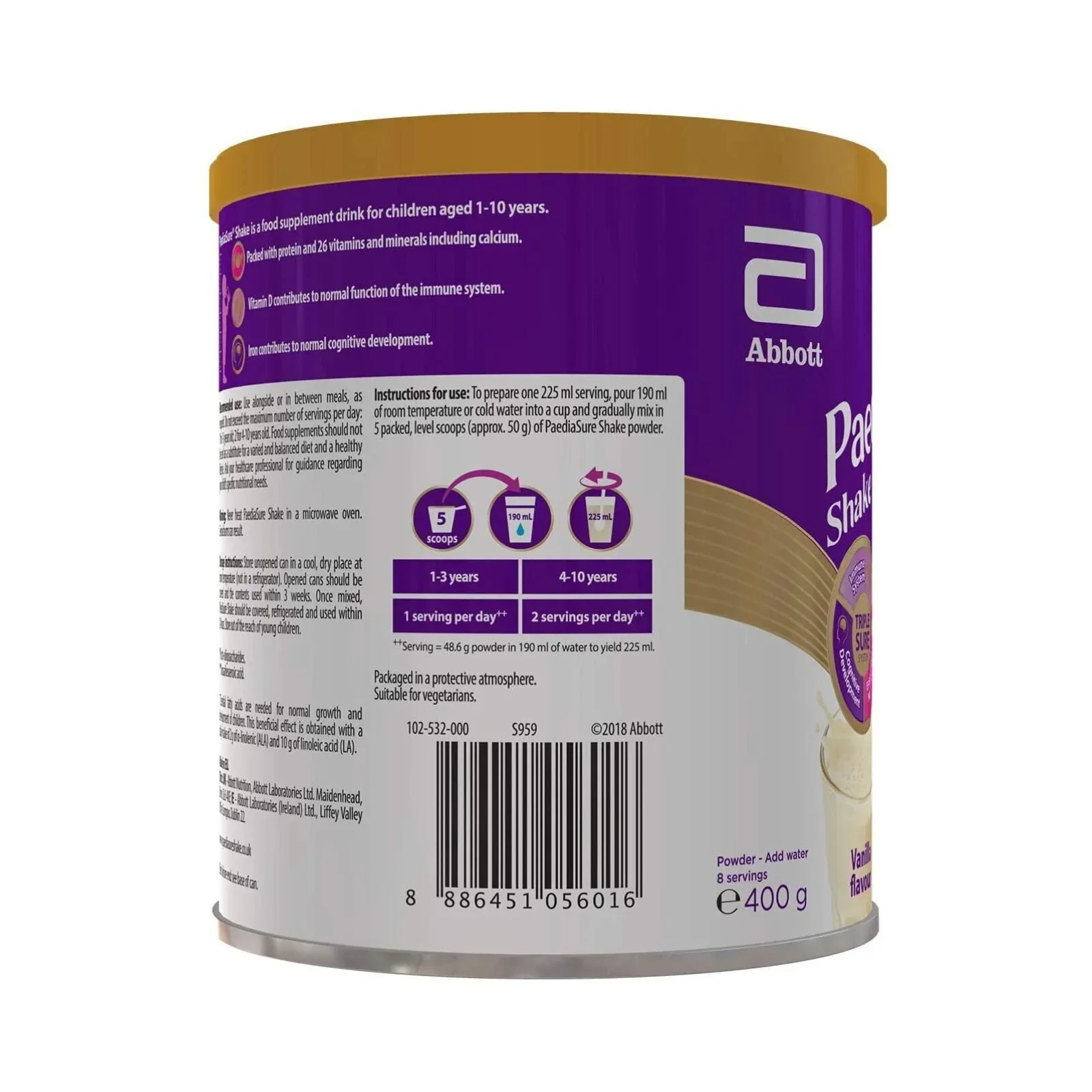 PaediaSure Shake Vanilla Flavoured Nutritional Supplement Powder for Kids 400g - Image 6