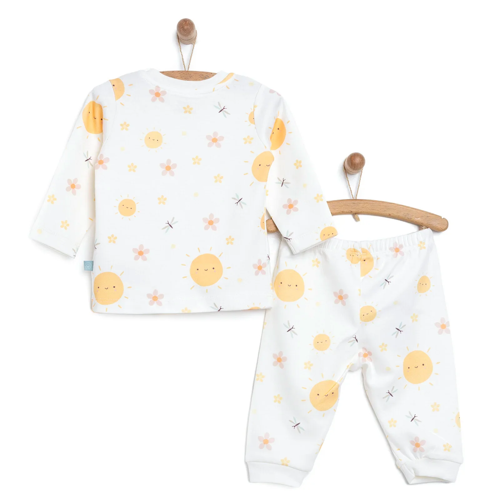 Pambuliq Baby Girl Long Sleeve Pyjamas Set - Light Yellow - Image 2