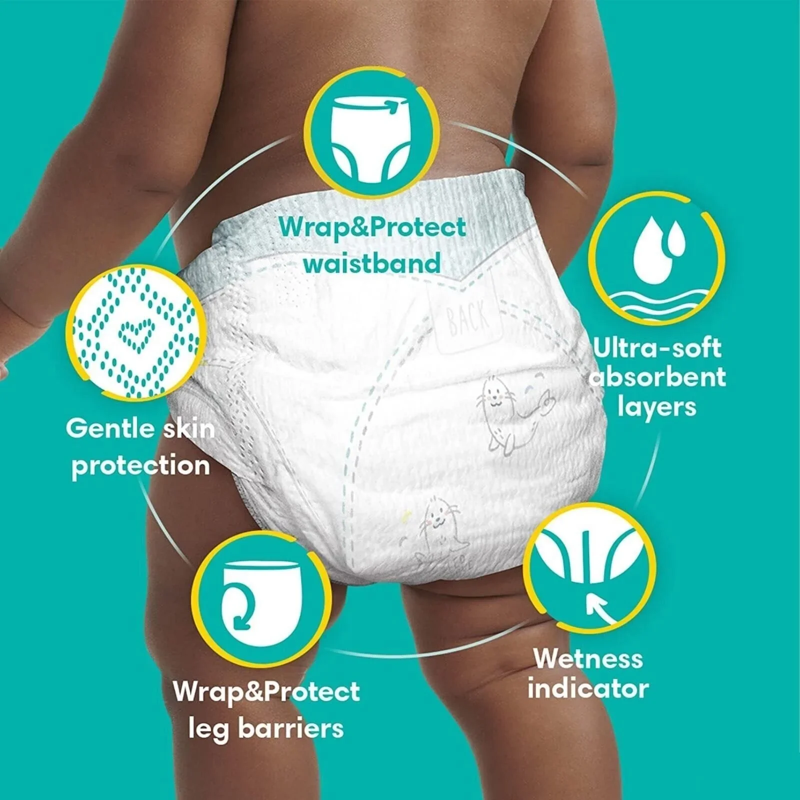 Pampers Baby Dry Size 4+ Jumbo Pack - 76 nappies - Image 4