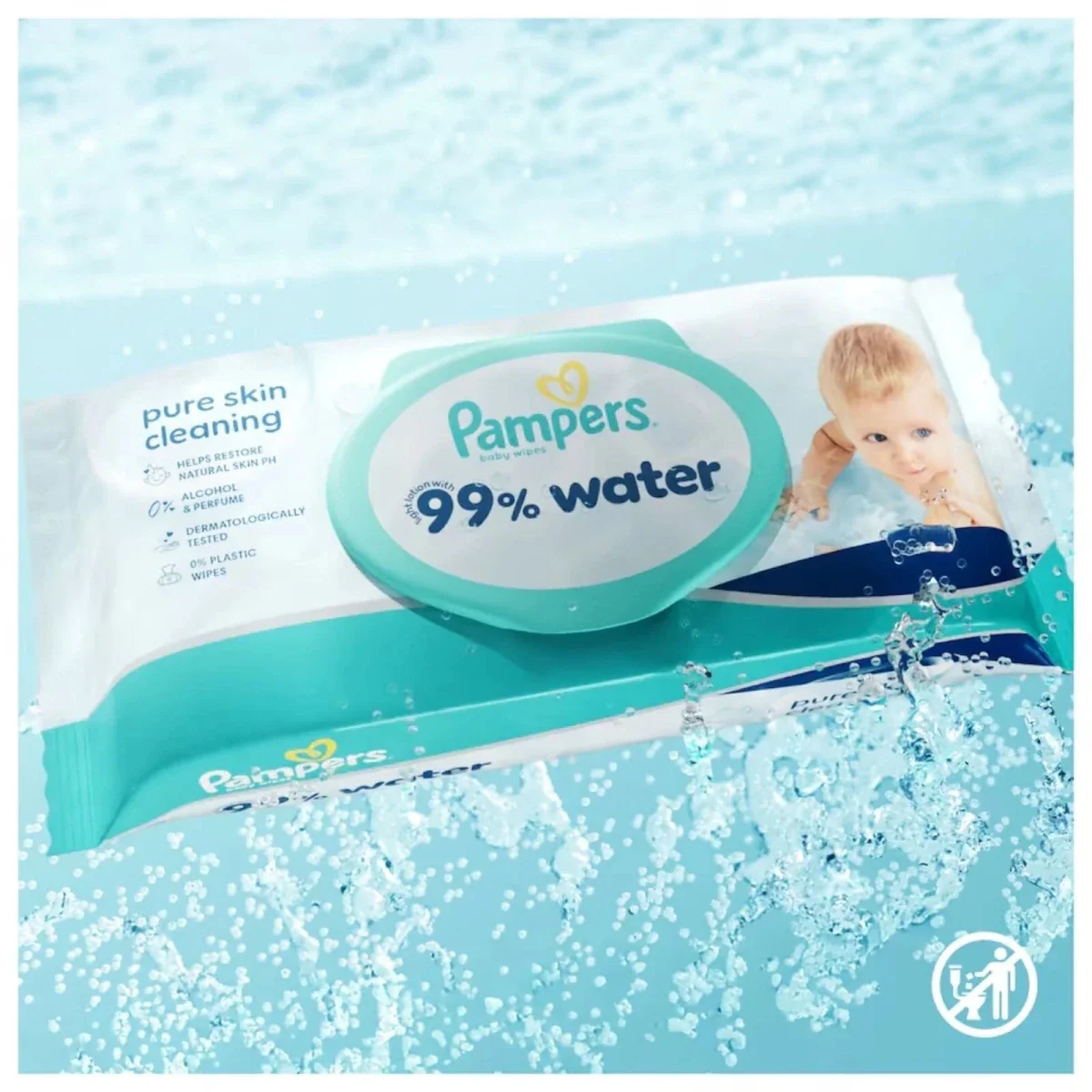 Pampers Baby Water Wipes 4x60 pcs - Image 3