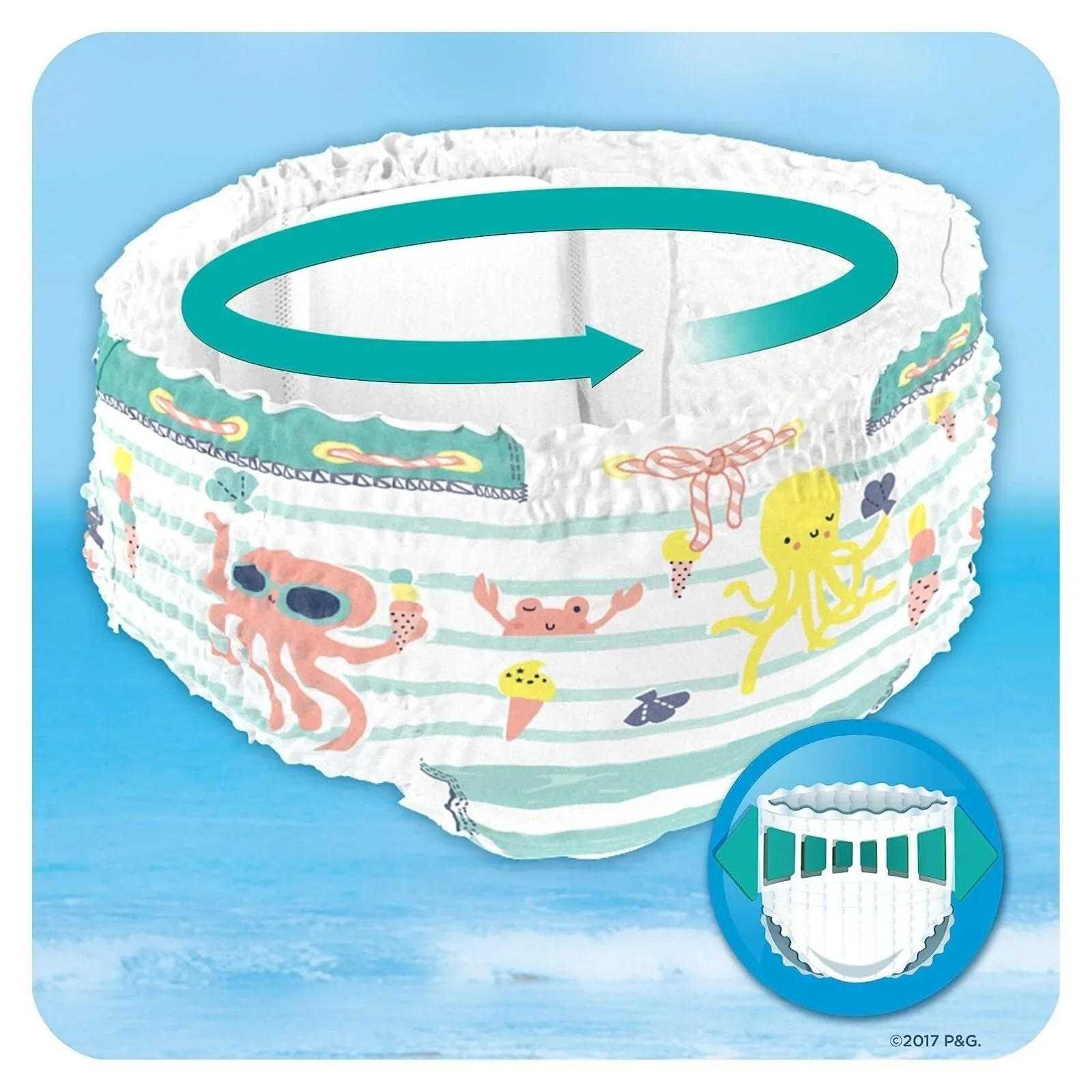 Pampers Splashers Baby Shark Size 3-4 - 12 nappies - Image 4