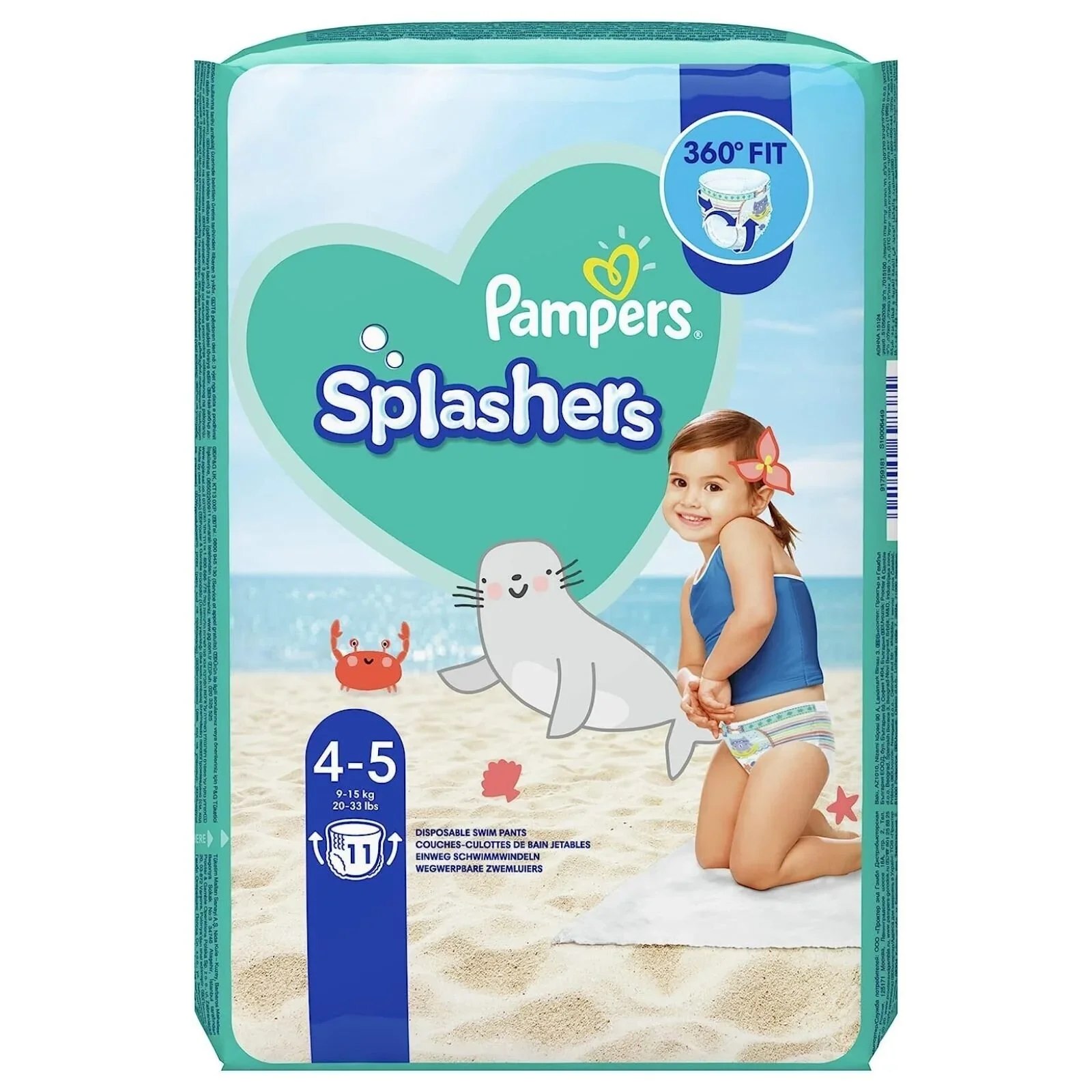Pampers Splashers Baby Shark Maxi Size 4 - 11 nappies - Image 2