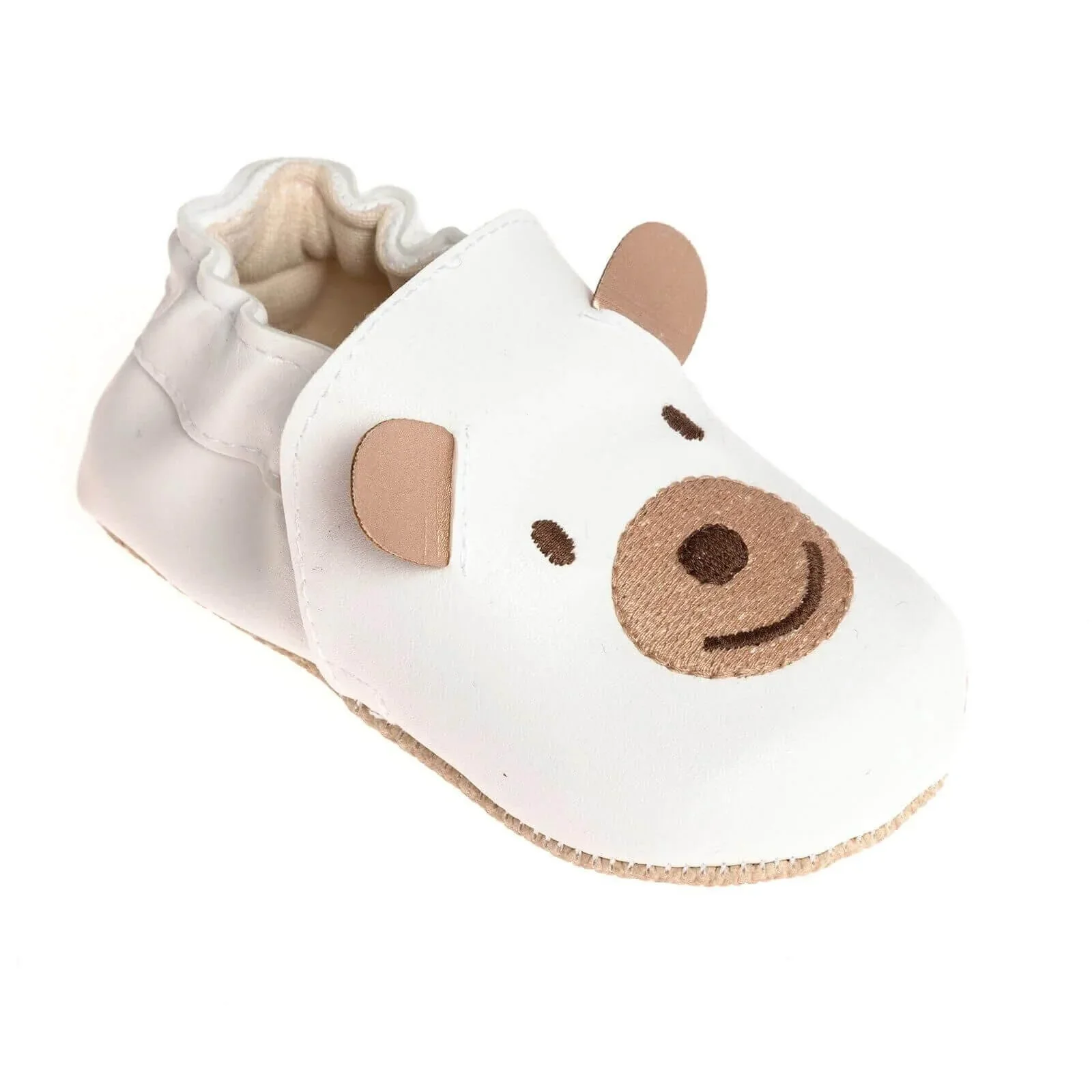 Papulin Unisex Bear Patterned Booties - White - Image 3