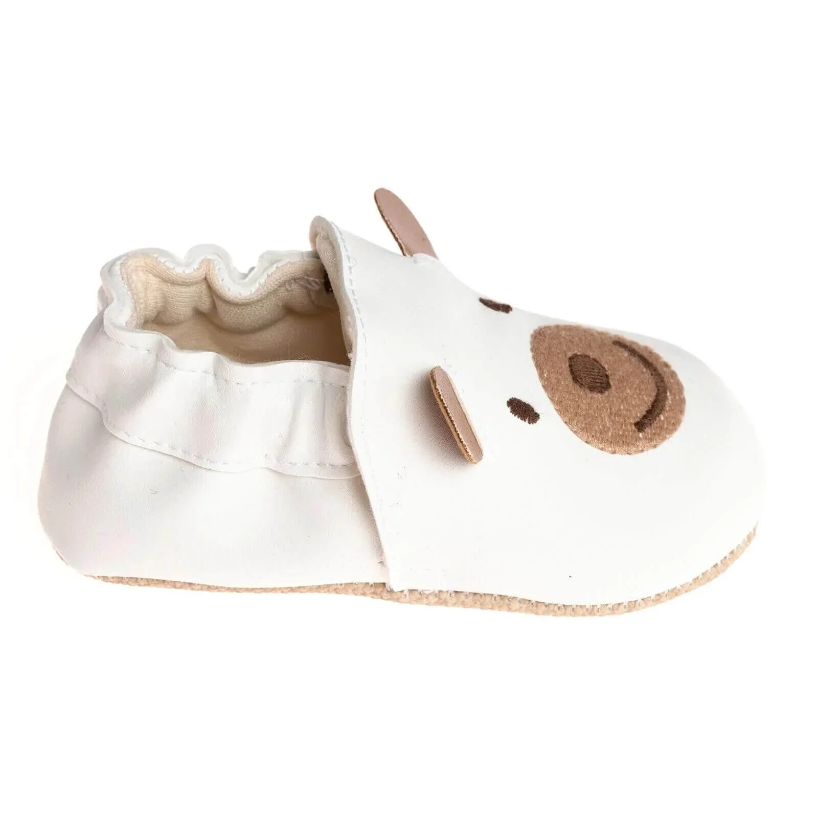 Papulin Unisex Bear Patterned Booties - White - Image 4