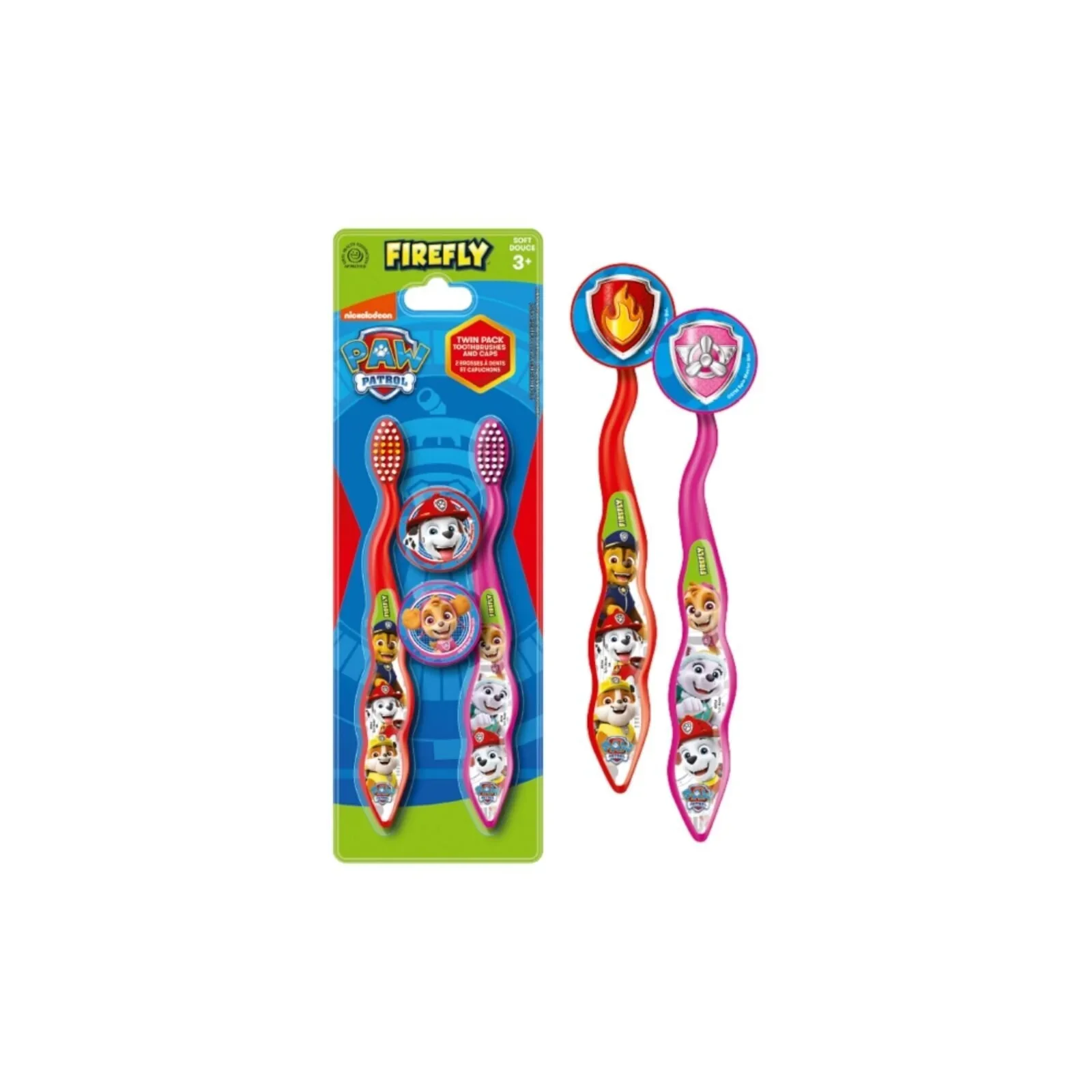 Paw Patrol Toothbrushes & Caps Pack of 2 - Image 3