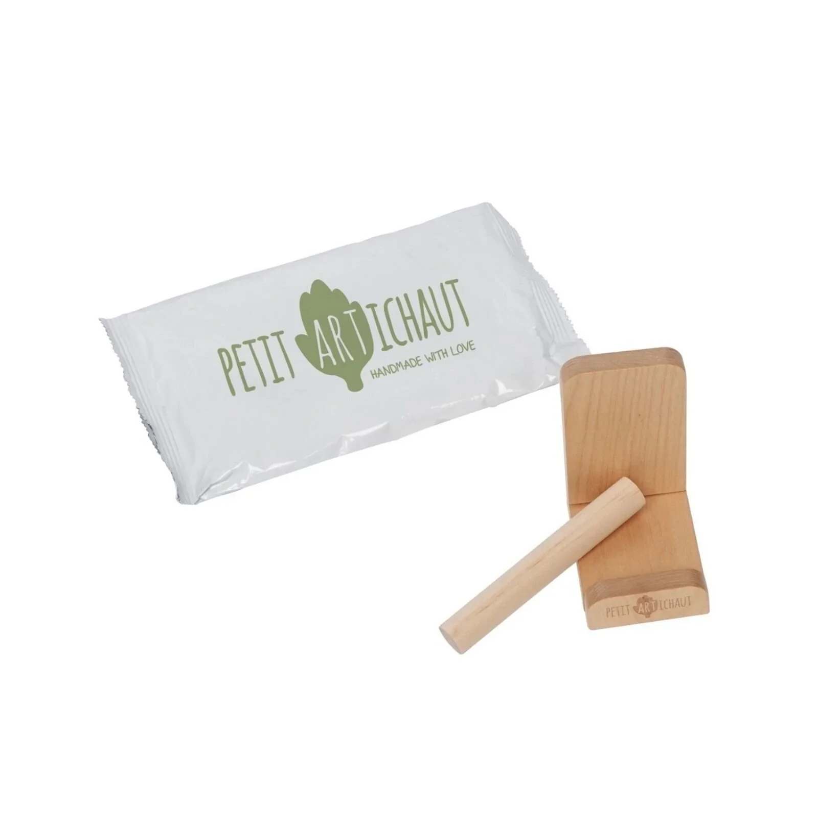 Petit Artichaut Baby Hand & Foot Imprints Square Box - Olive Tree - Image 4
