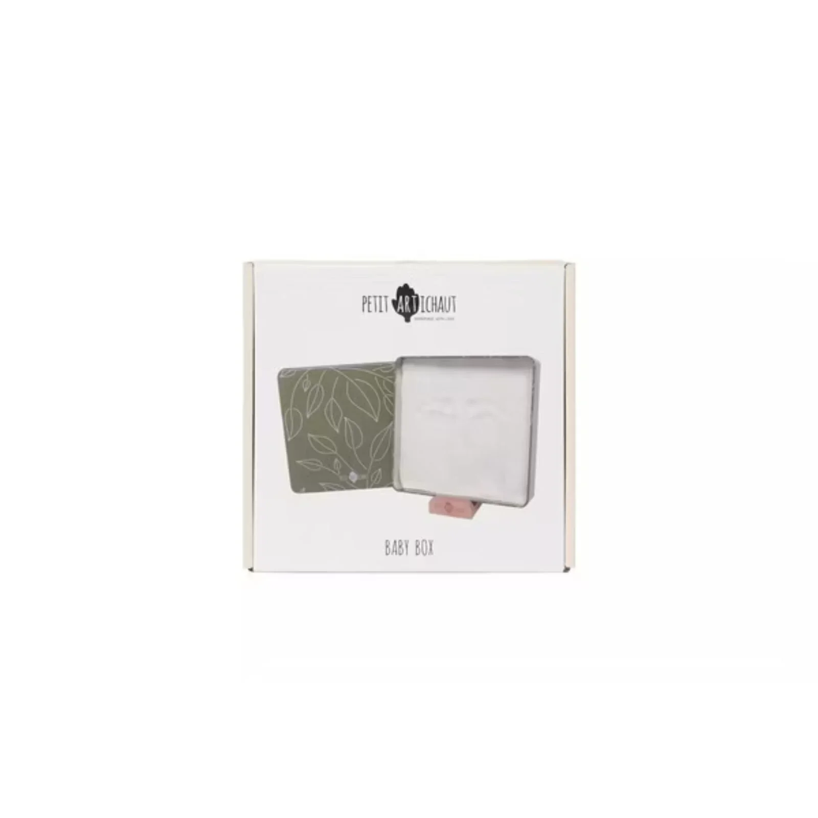 Petit Artichaut Baby Hand & Foot Imprints Square Box - Olive Tree - Image 8