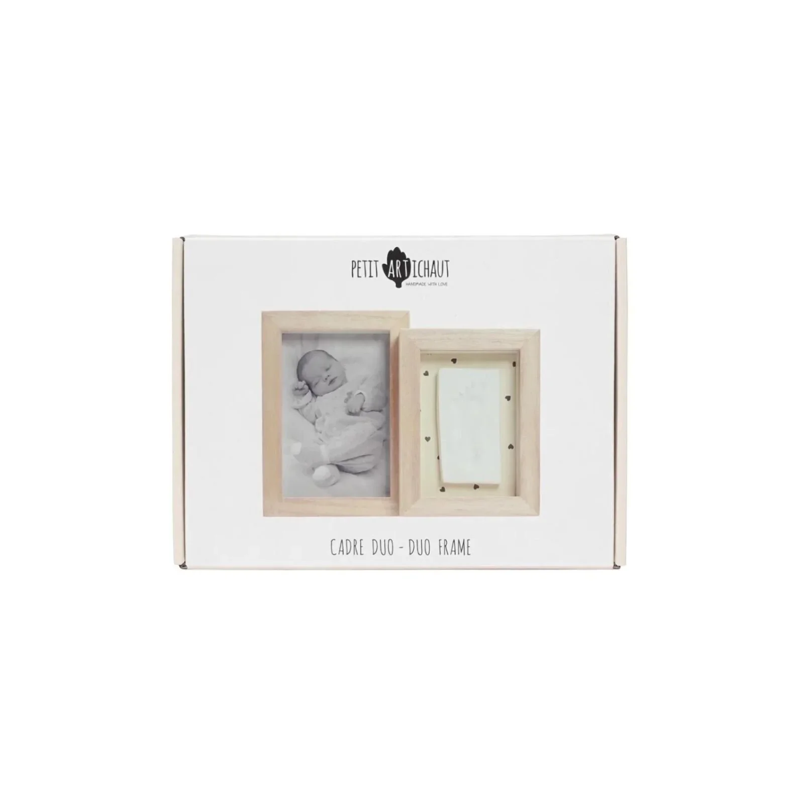 Petit Artichaut Duo Frame with Hand & Foot Imprints - Jolis Coeurs - Image 7