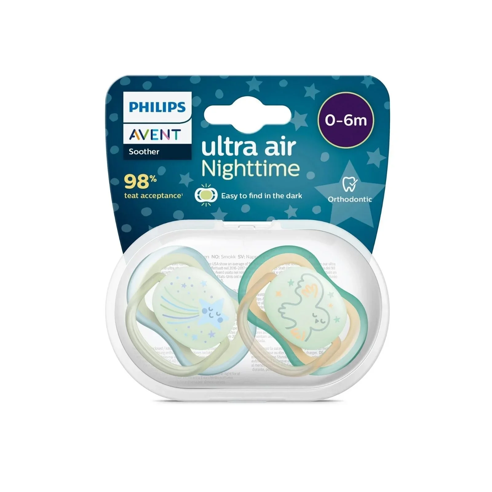 Philips Avent Ultra Air Night Soother 0-6 months Pack of 2 - Image 2