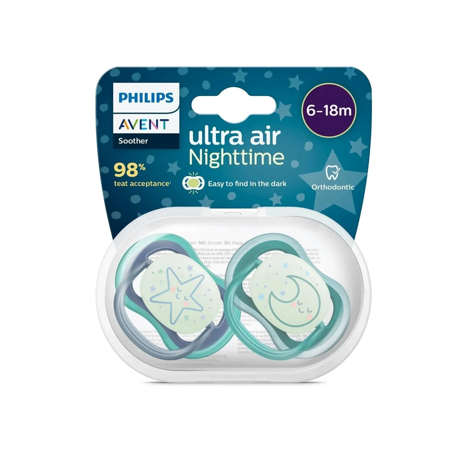 Philips Avent Ultra Air Night Soother 6-18 months Pack of 2 - Image 2