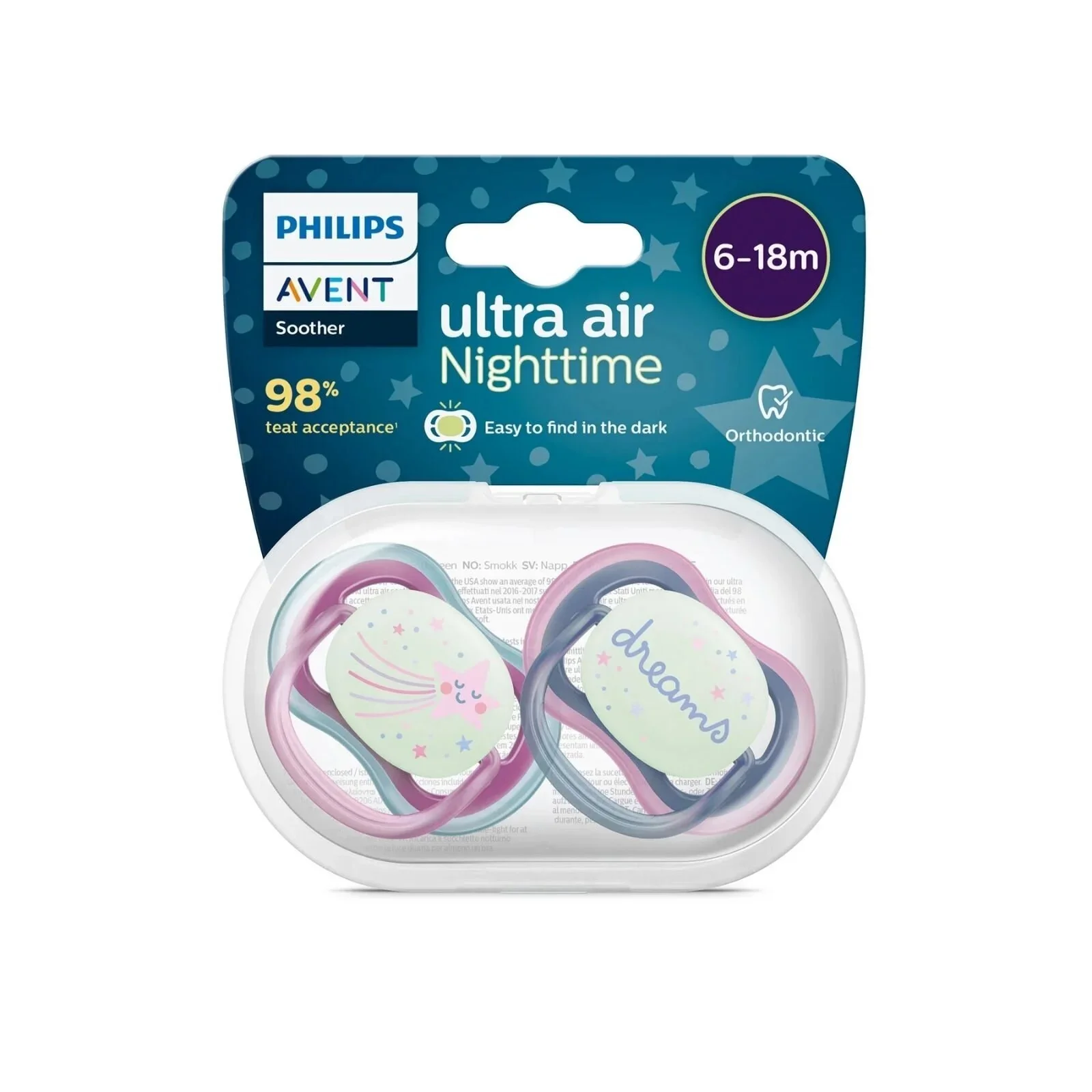 Philips Avent Ultra Air Night Soother 6-18 months Pack of 2 - Image 2