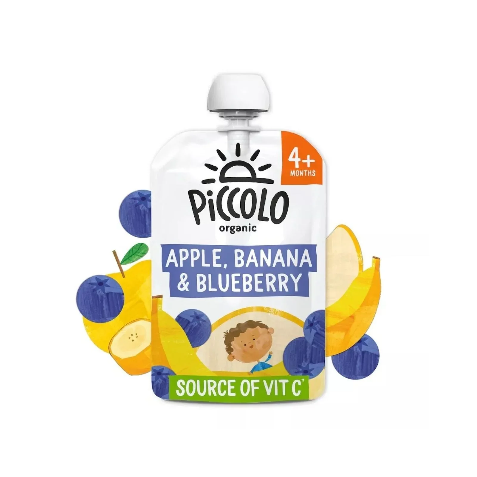 Piccolo Organic Apple Banana & Blueberry 4+ months 100g - Image 2