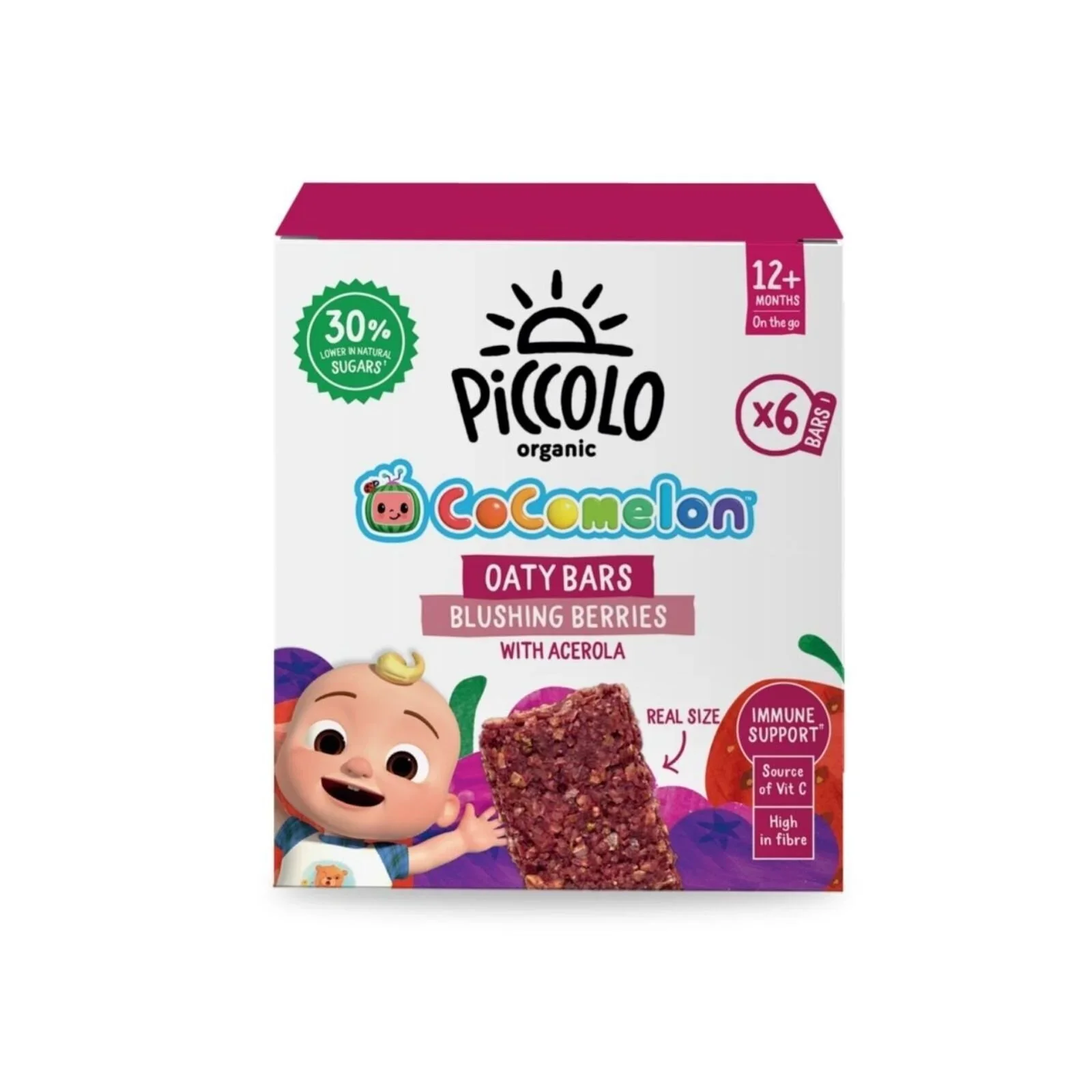 Piccolo Organic Blushing Berries Oaty Bar 12+ months 138g (6x23g) - Image 2
