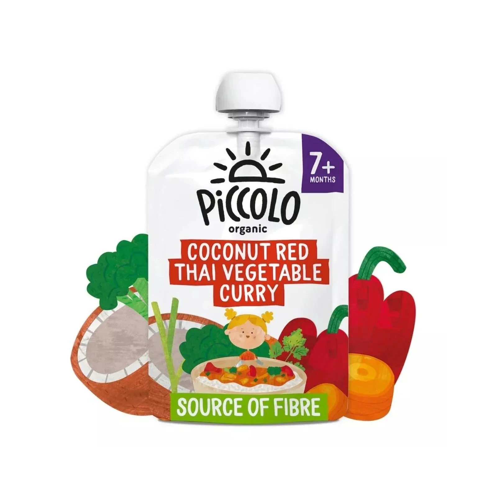 Piccolo Organic Coconut Red Thai Vegetable Curry 7+ months 130g - Image 2