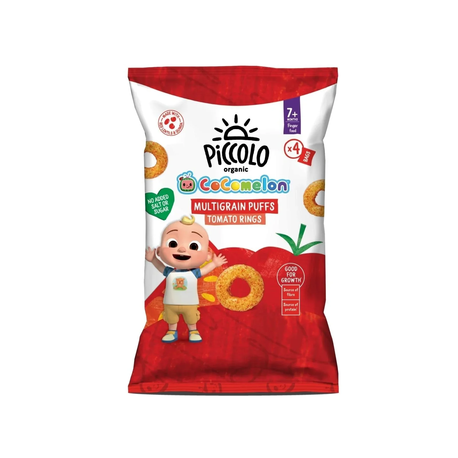 Piccolo Organic Multigrain Puffs Tomato Rings 7+ months 60g (4x15g) - Image 2