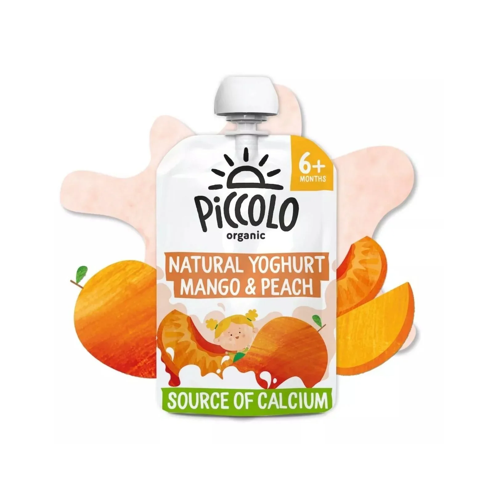 Piccolo Organic Natural Yoghurt Mango & Peach 6+ months 100g - Image 2