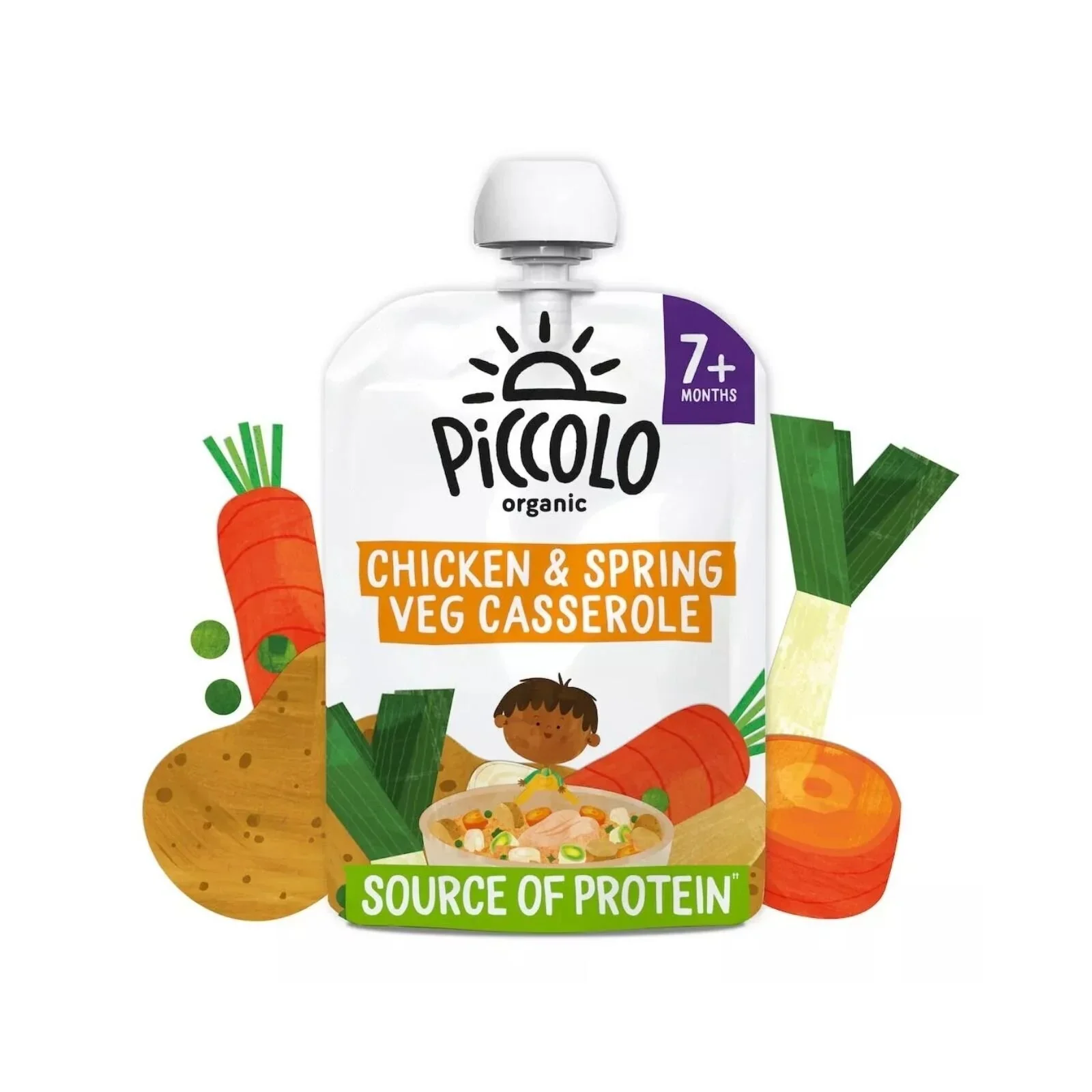 Piccolo Organic Spring Vegetable & Chicken Casserole 7+ months 130g - Image 2