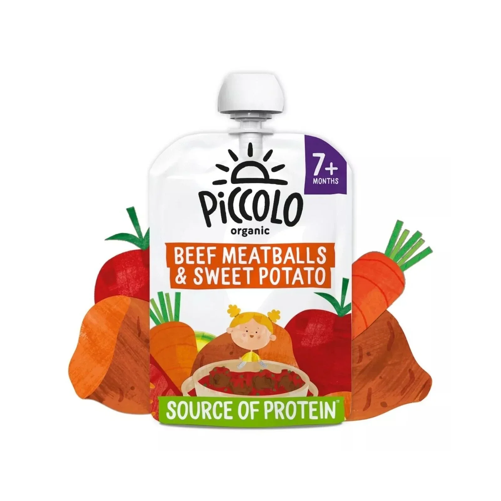 Piccolo Organic Sweet Potato & Beef Meatballs 7+ months 130g - Image 2