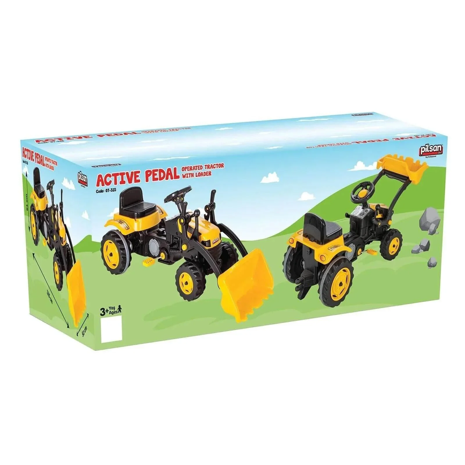 Pilsan Active Ride On Tractor with Pedal - Yellow - Image 5