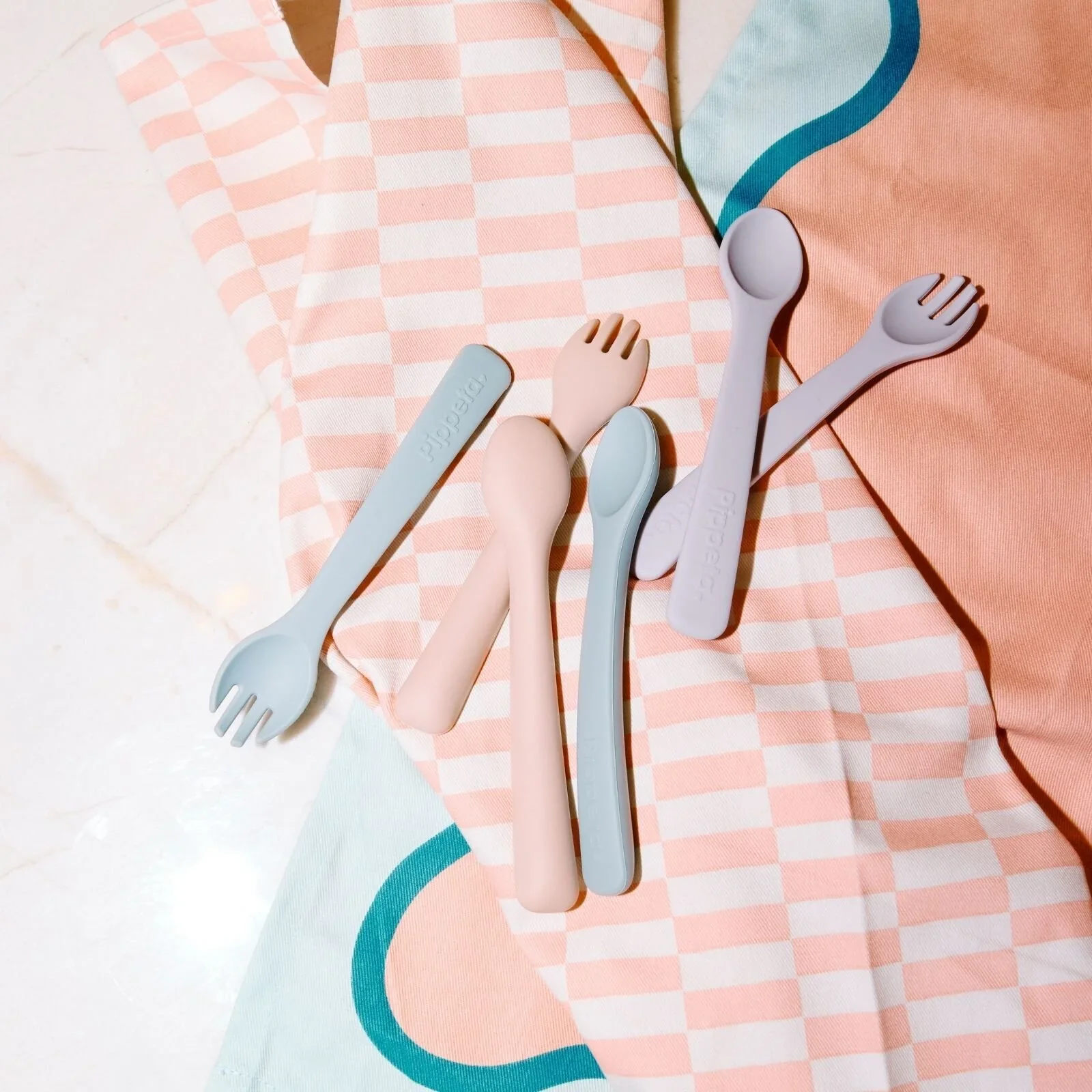 Pippeta Silicone Spoon & Fork - Ash Rose - Image 2