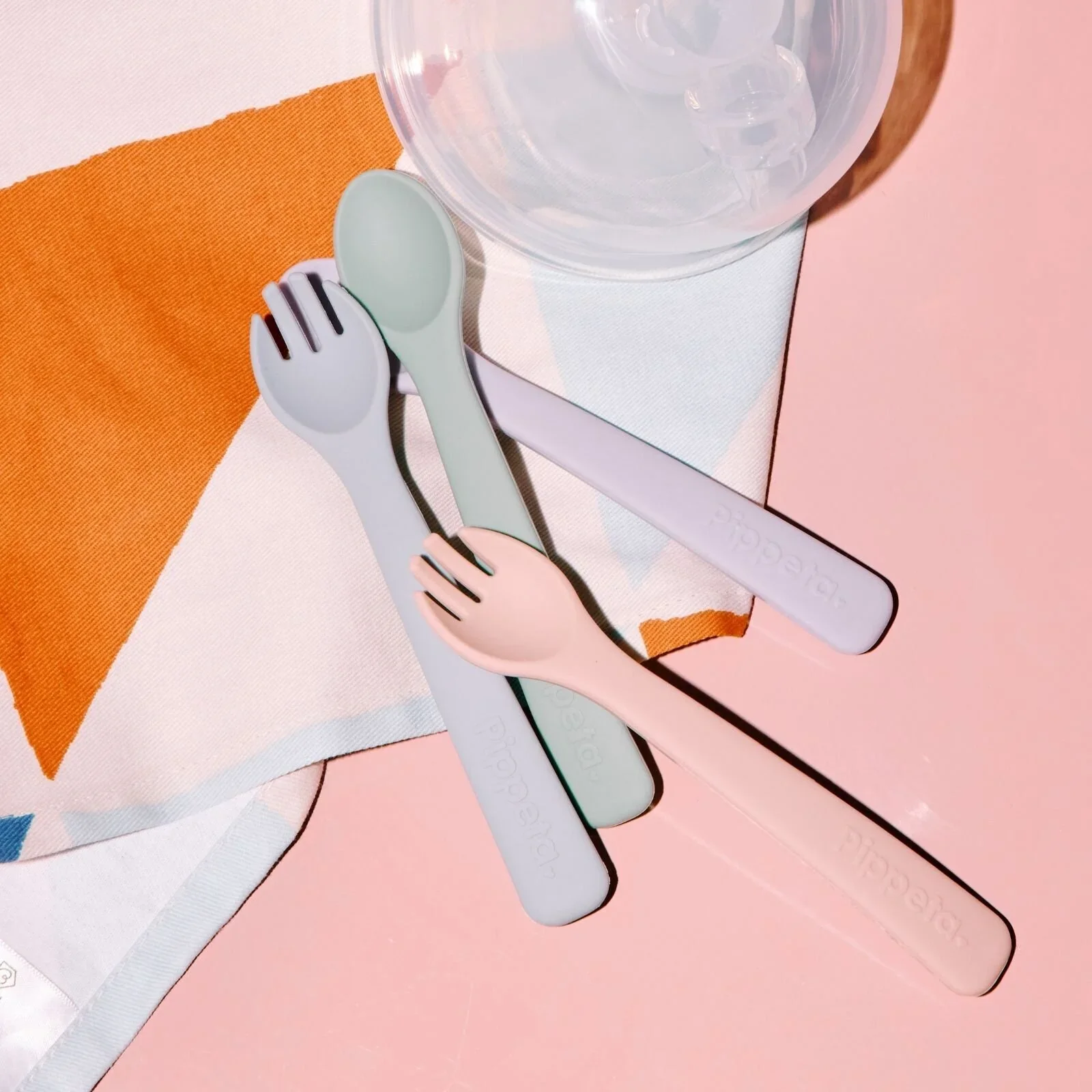 Pippeta Silicone Spoon & Fork - Sea Salt - Image 3