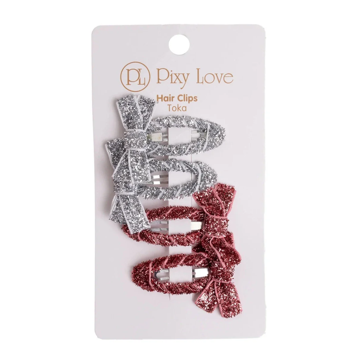 Pixy Love Hair Clips Girls - Grey - Image 6