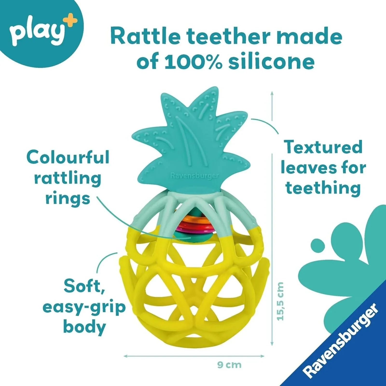 Play+ Rattle & Teether Pineapple - Image 3