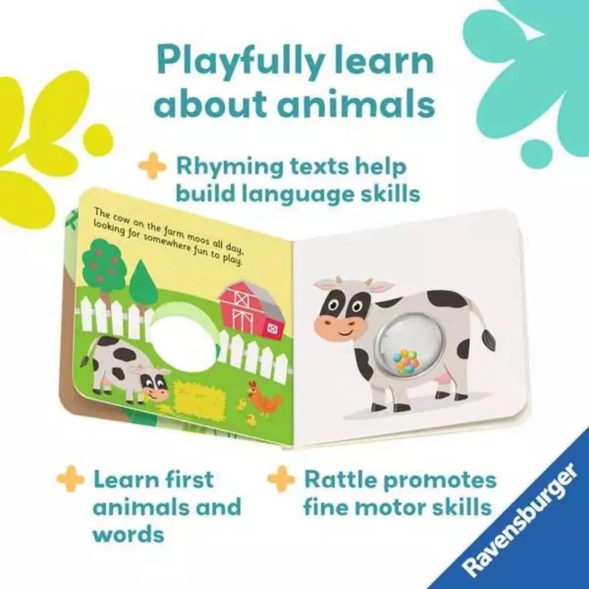 Play+ Ready Steady Shake Rattle Book - First Animals - Image 6