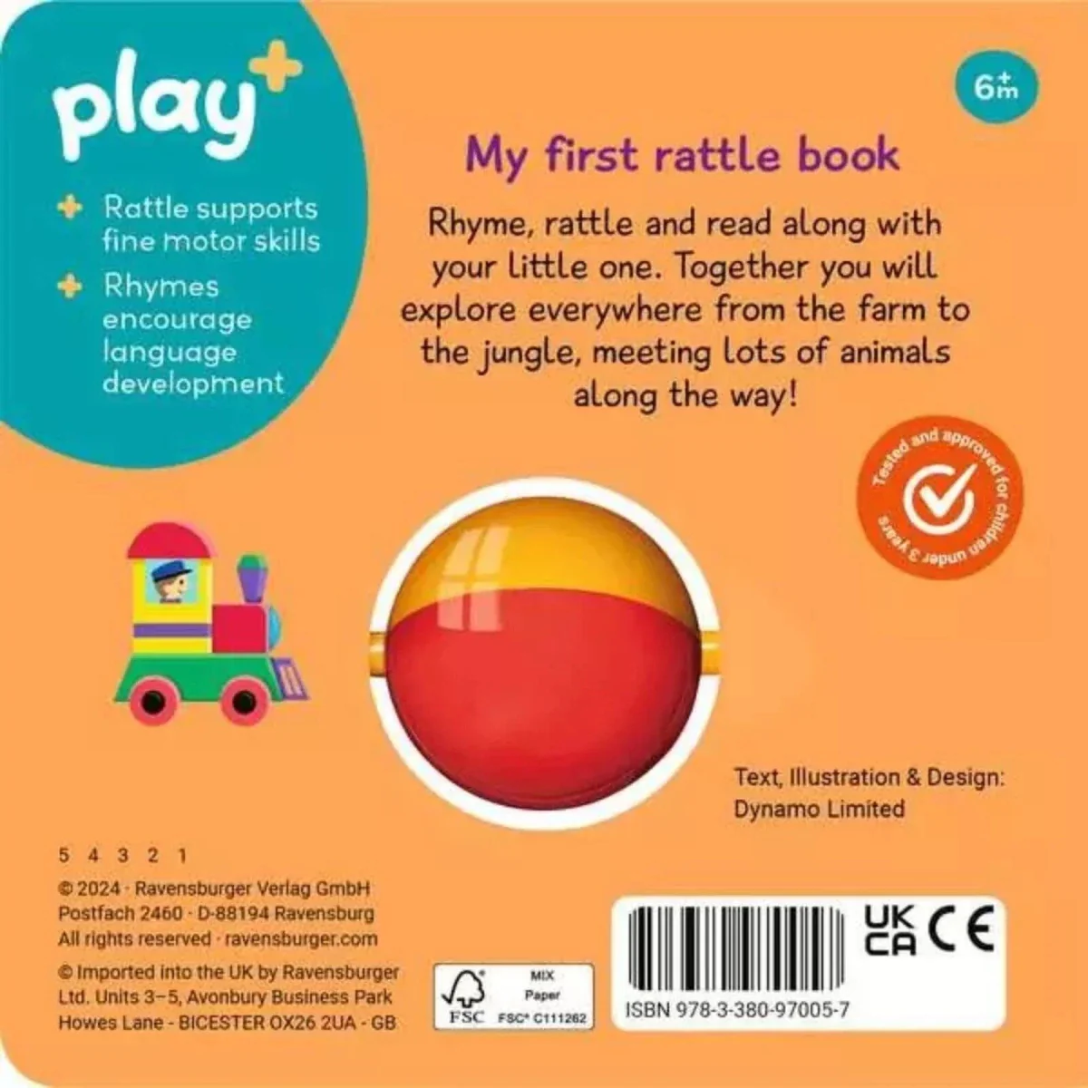 Play+ Ready Steady Shake Rattle Book - First Toy - Image 2