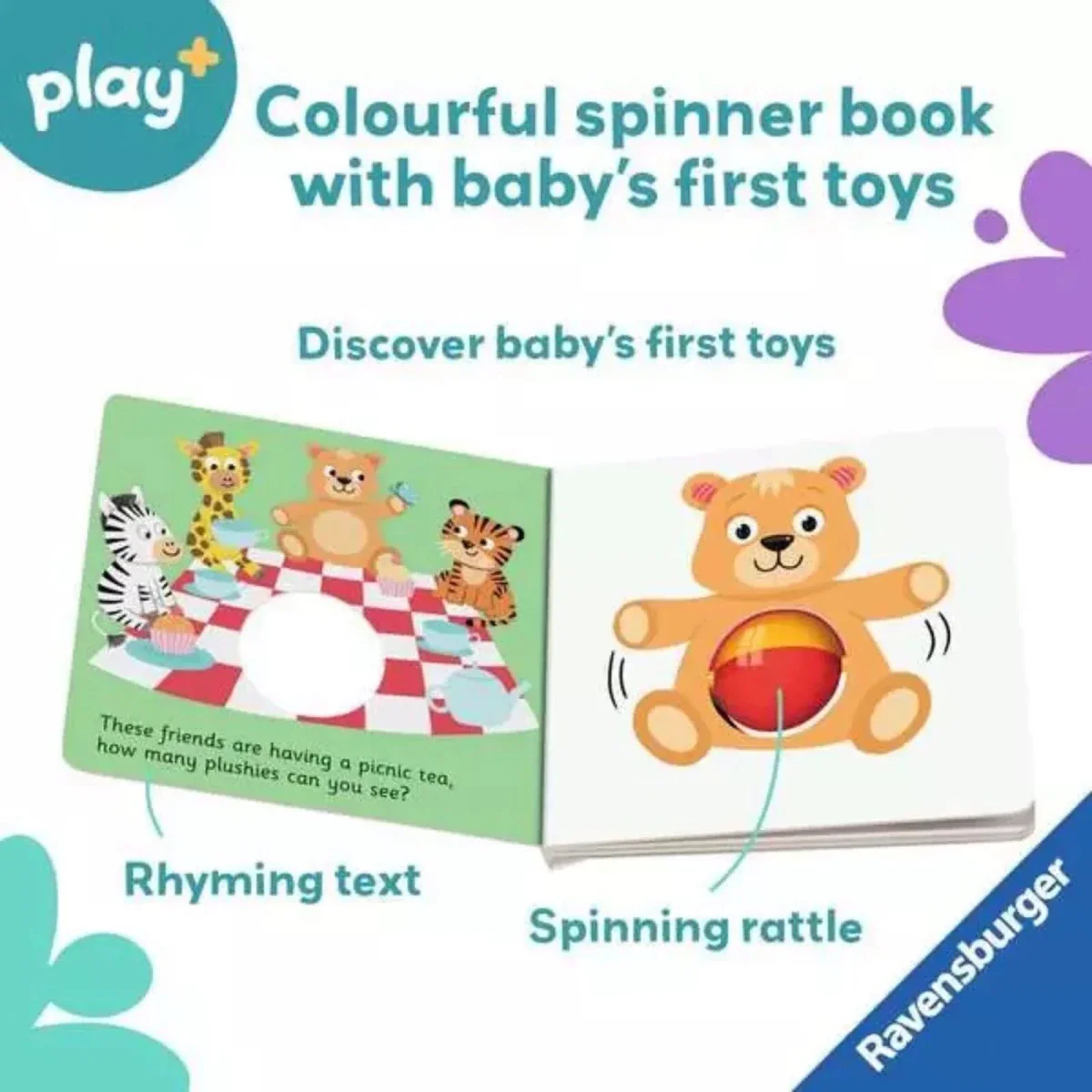 Play+ Ready Steady Shake Rattle Book - First Toy - Image 6