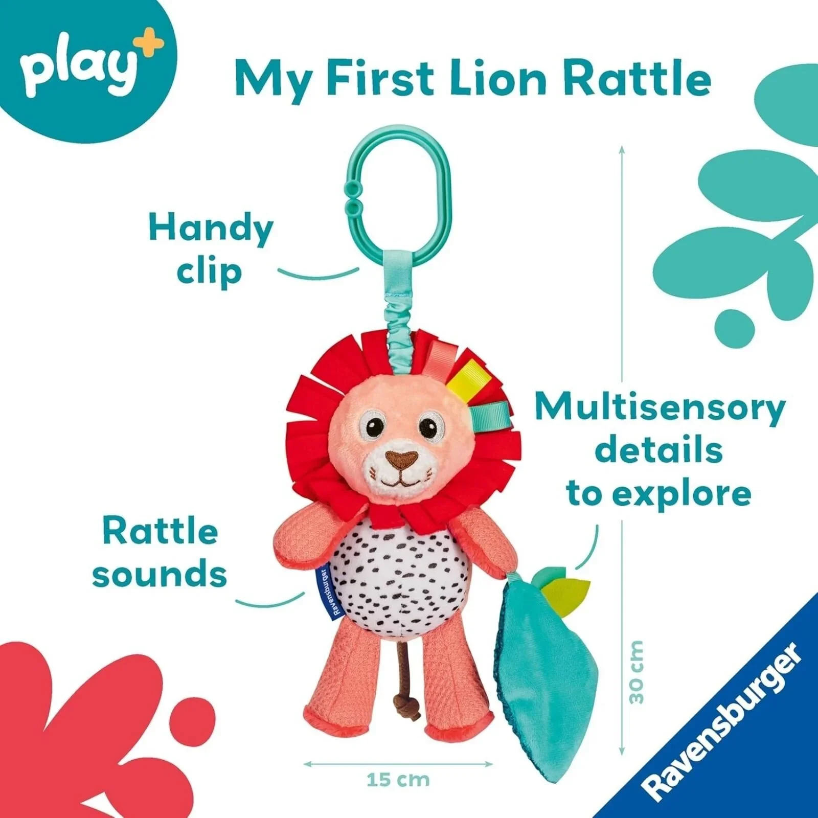 Play+ Shake & Rattle Lion - Image 2