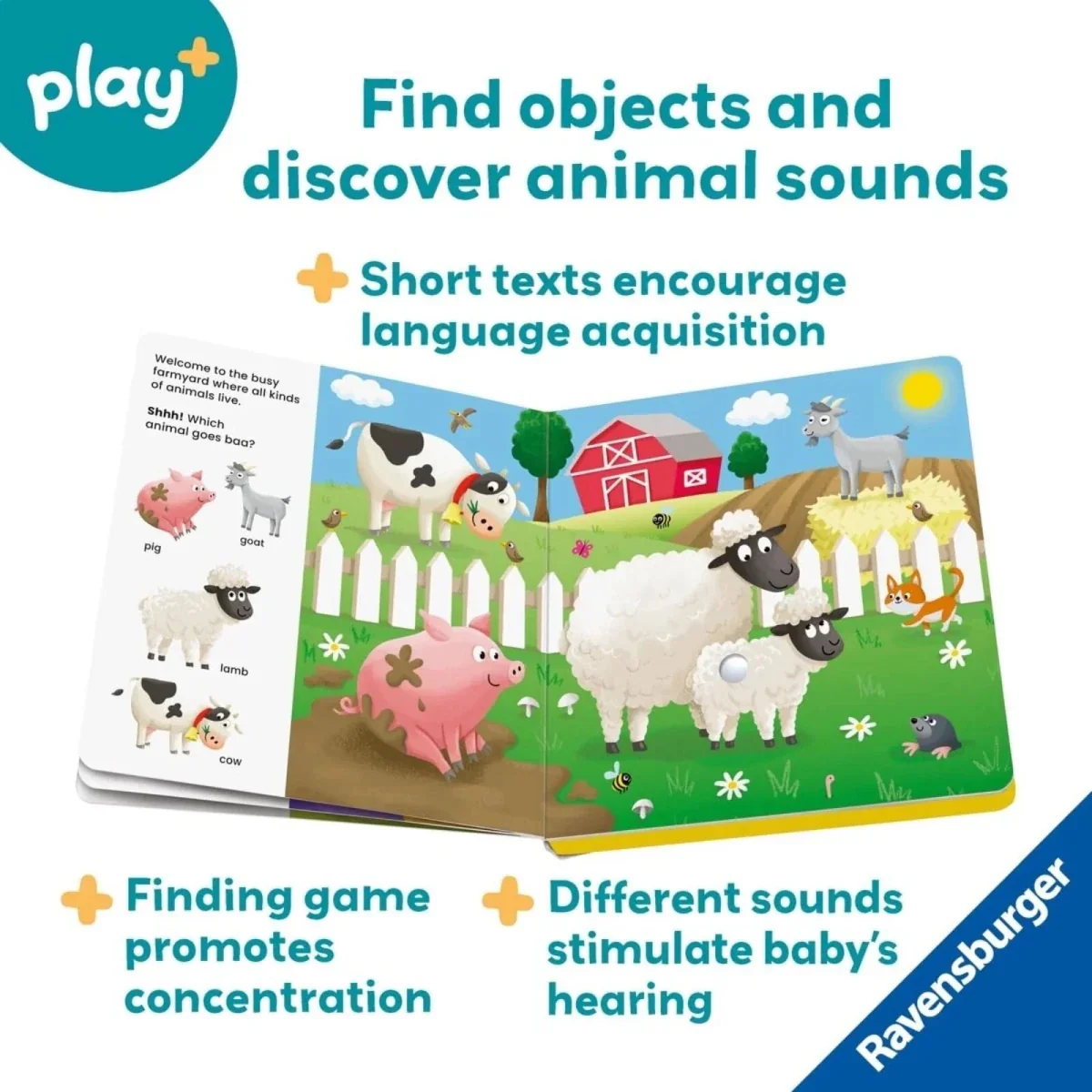 Play+ Shh... Who's there? Baby Animals Book with Sounds - Image 8