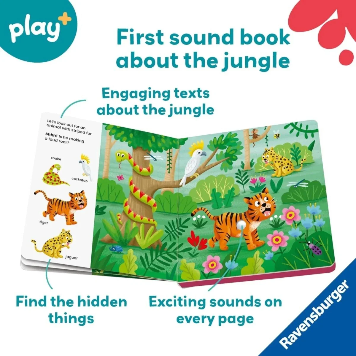 Play+ Shh... Who's there? Jungle Animals Book with Sounds - Image 6