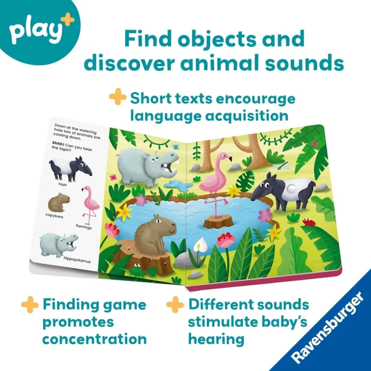 Play+ Shh... Who's there? Jungle Animals Book with Sounds - Image 8