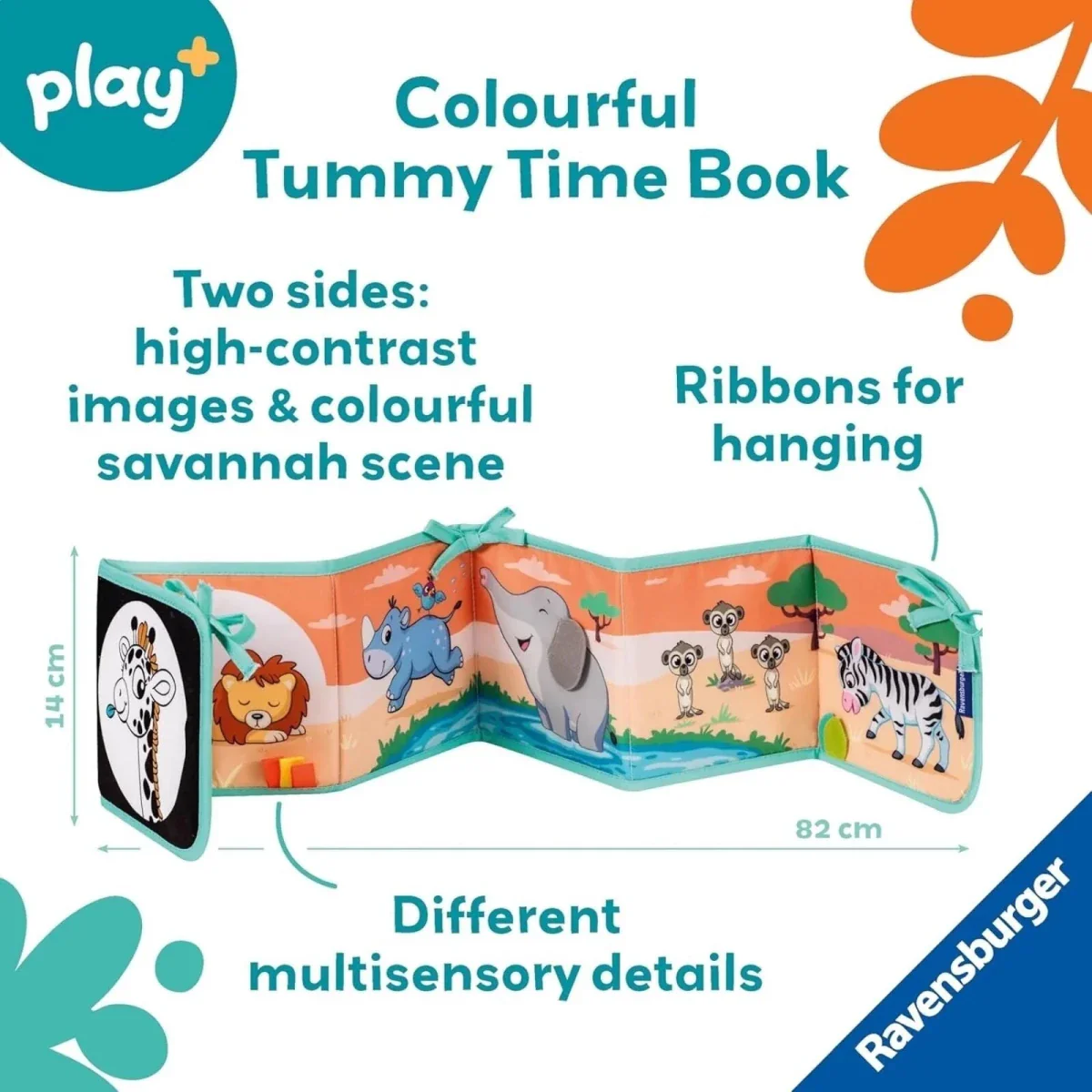 Play+ Tummy Time Wild Animals Book - Image 2