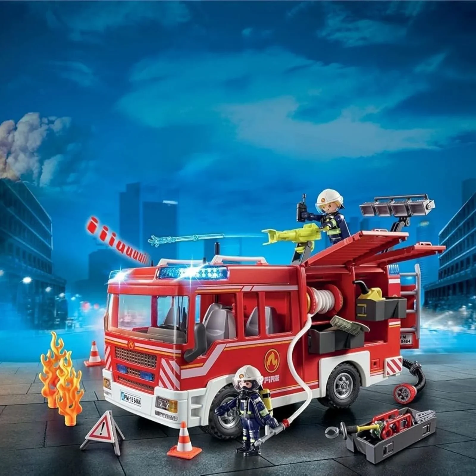 Playmobil City Action Fire Engine with Working Water Cannon 9464 - Image 3