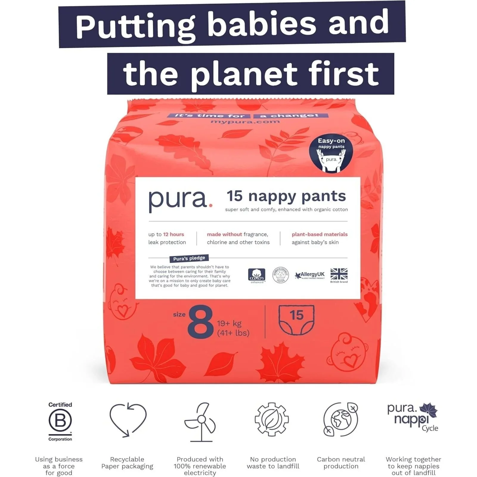 Pura Eco Nappy Pants Size 8 - 15 nappies - Image 5