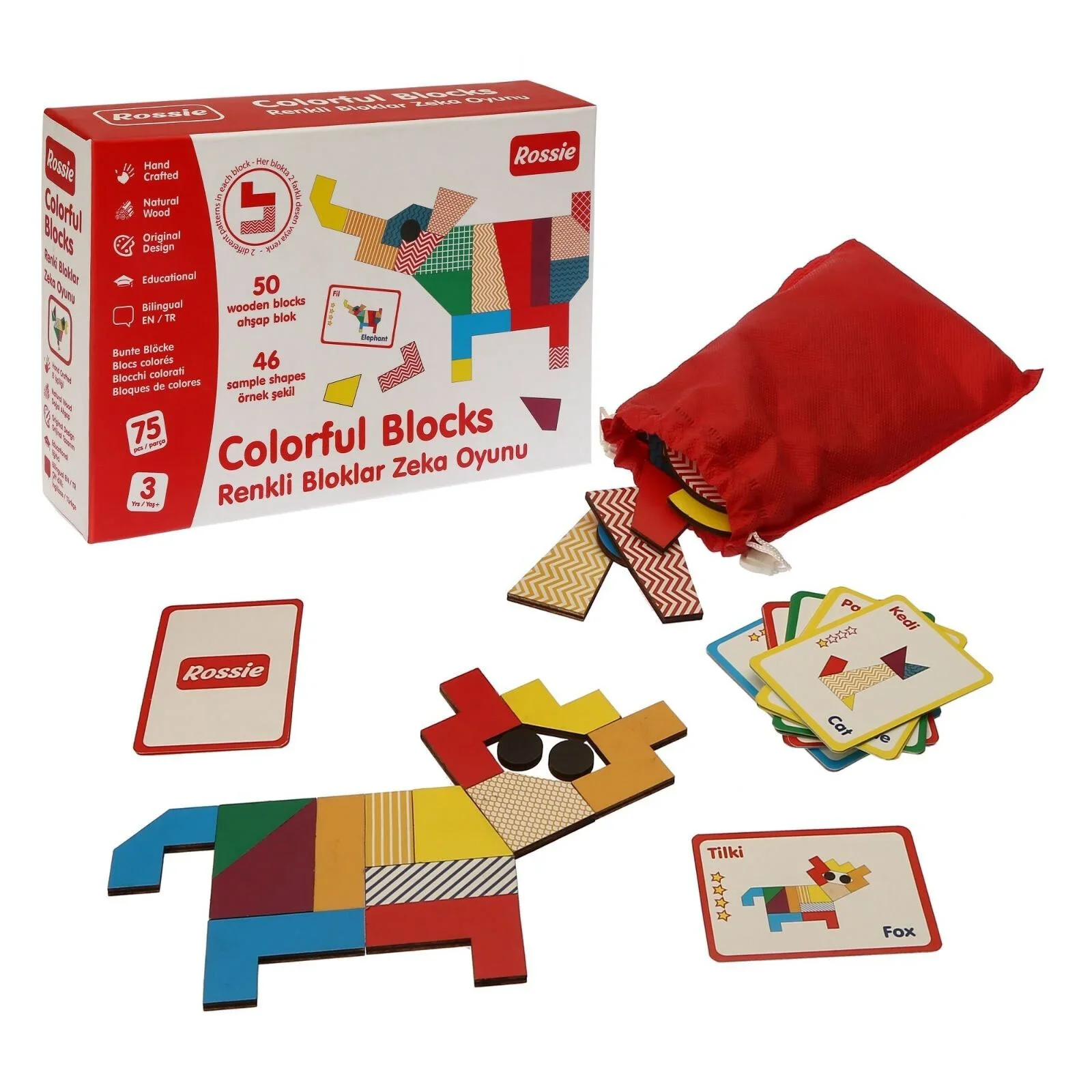 Rossie Colored Wooden Blocks - Image 2
