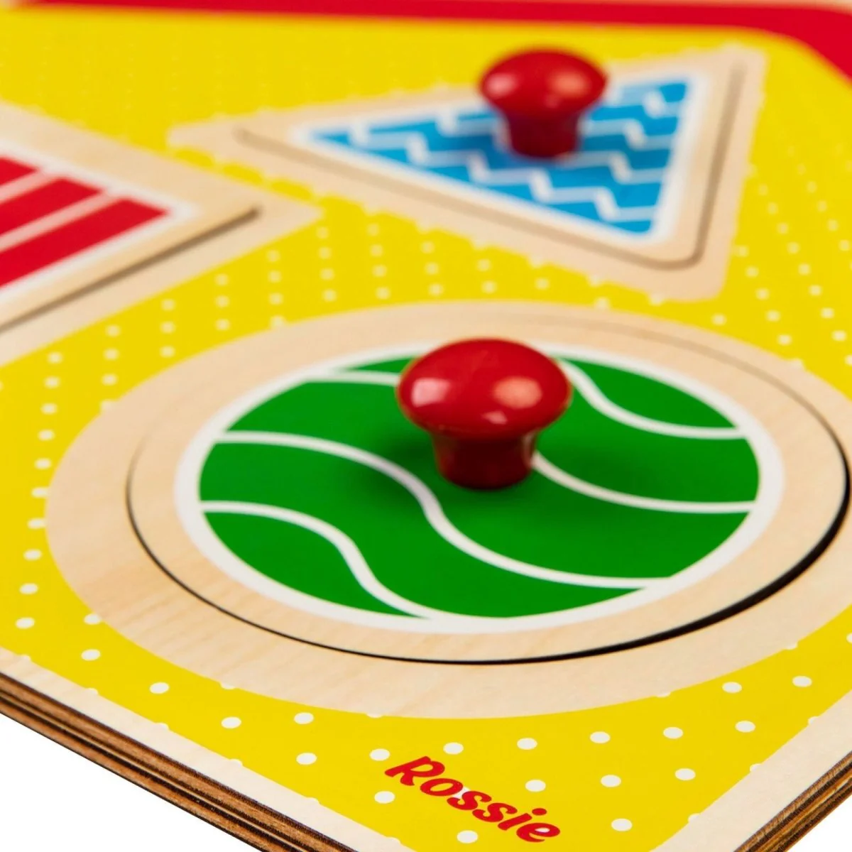 Rossie Wooden First Puzzle - Geometric House - Image 3