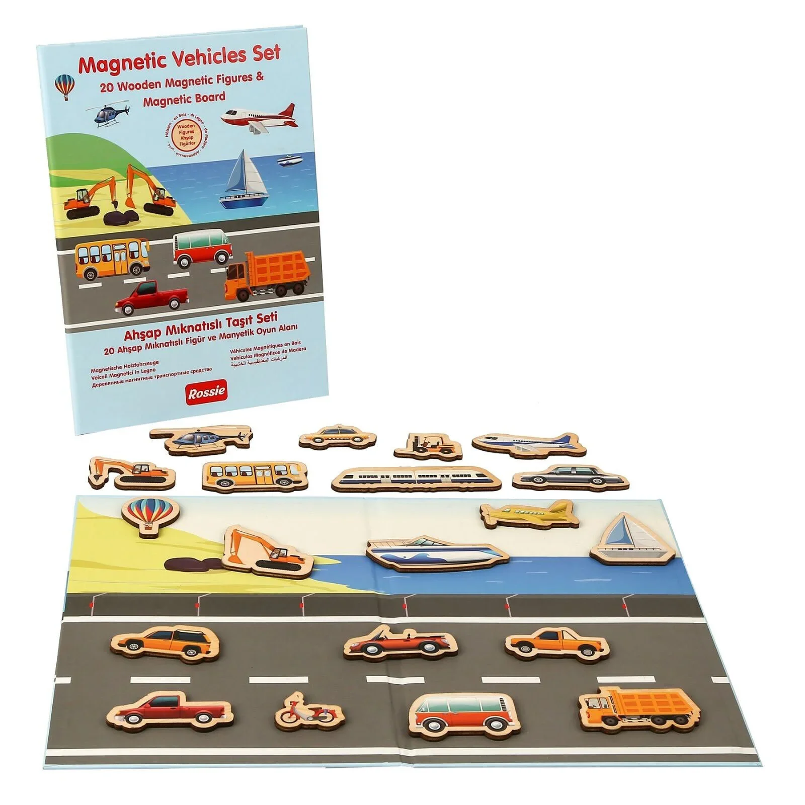 Rossie Wooden Magnetic Vehicle Playset - Image 2