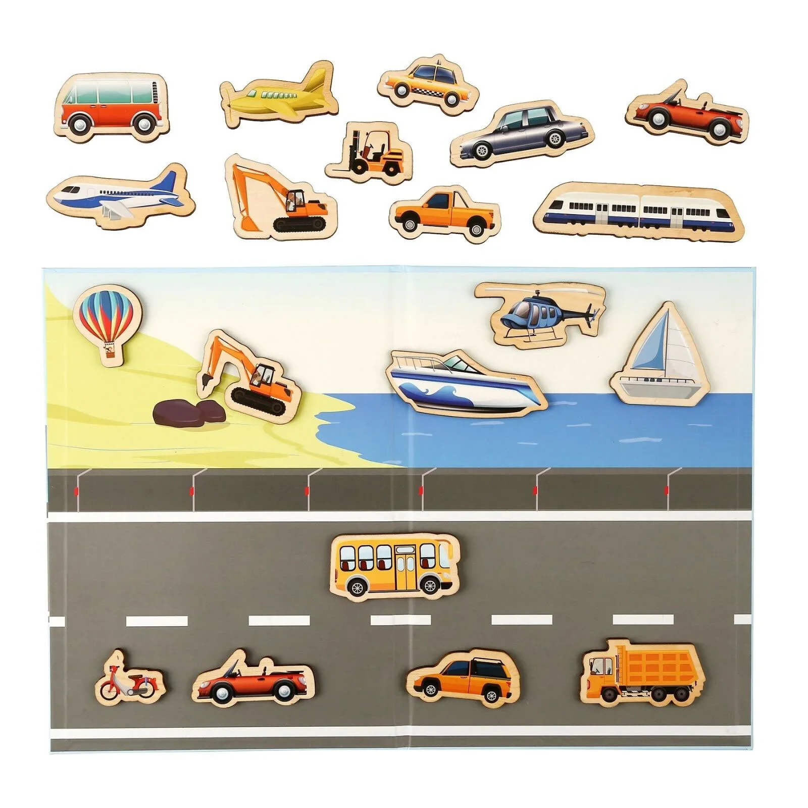 Rossie Wooden Magnetic Vehicle Playset - Image 3