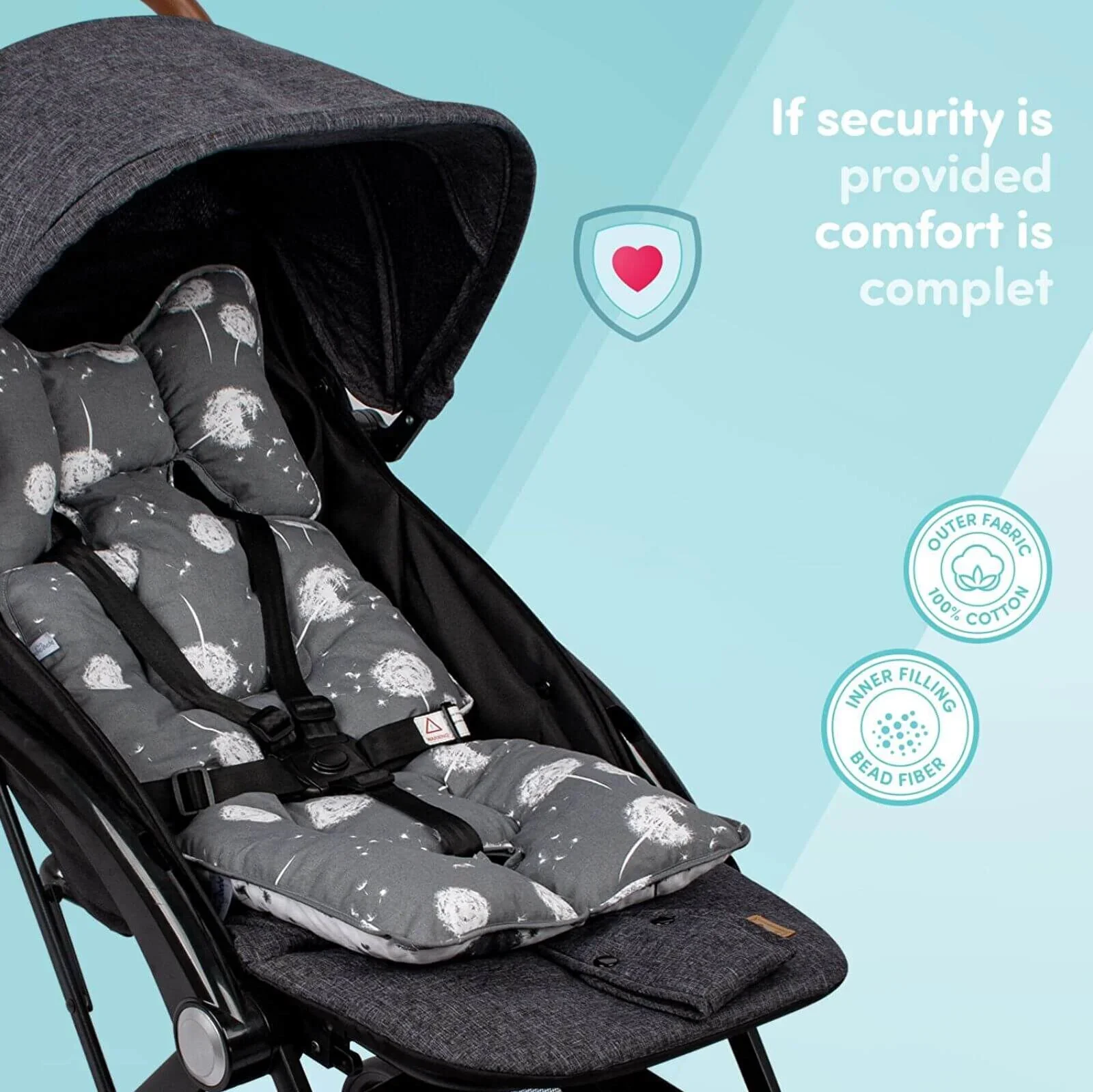 Sevi Bebe Stroller & Car Seat Cushion Dandelion - Image 6