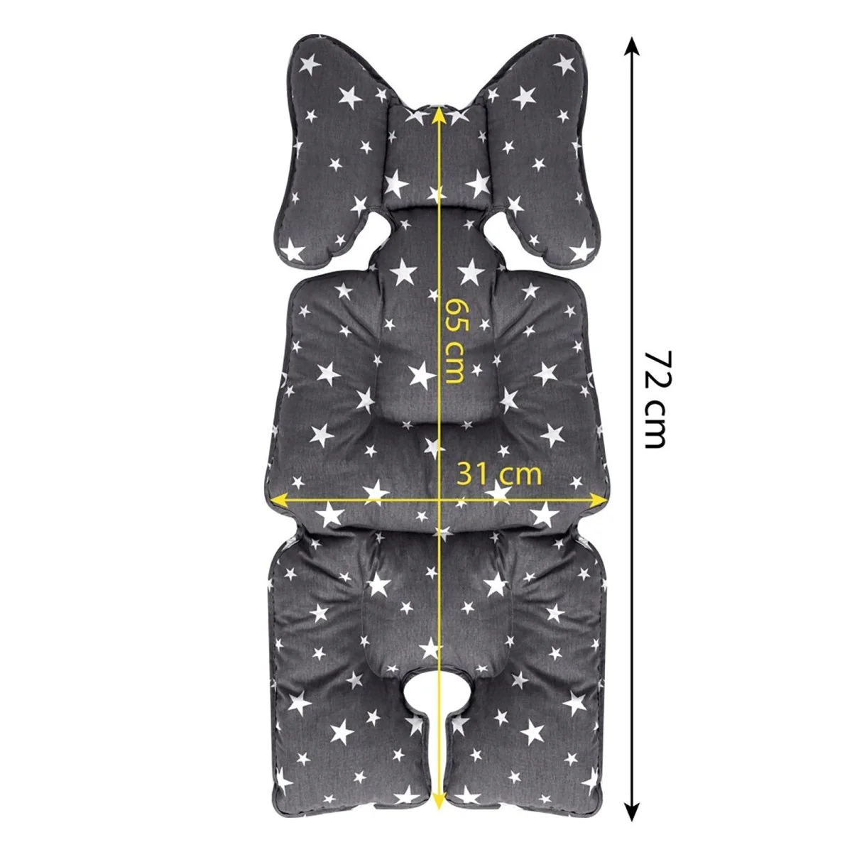 Sevi Bebe Stroller and Car Seat Cushion Grey Star - Image 5